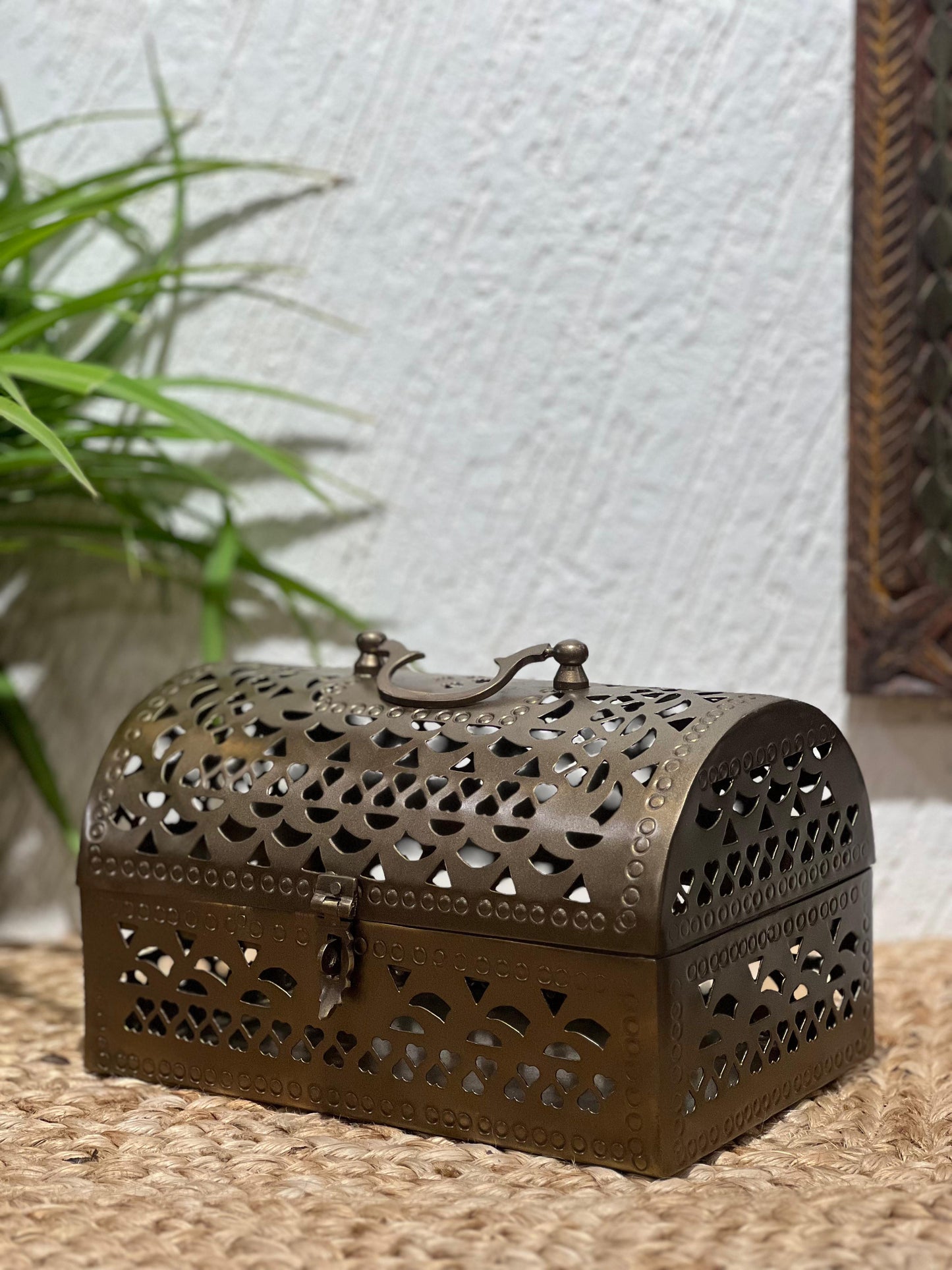 Vintage Brass Jali Box
