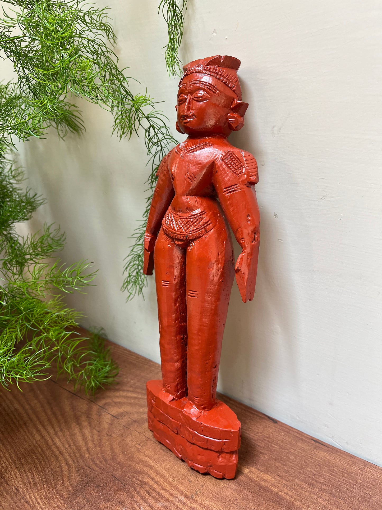 Old Orange Colour Marapachi Wood Figure