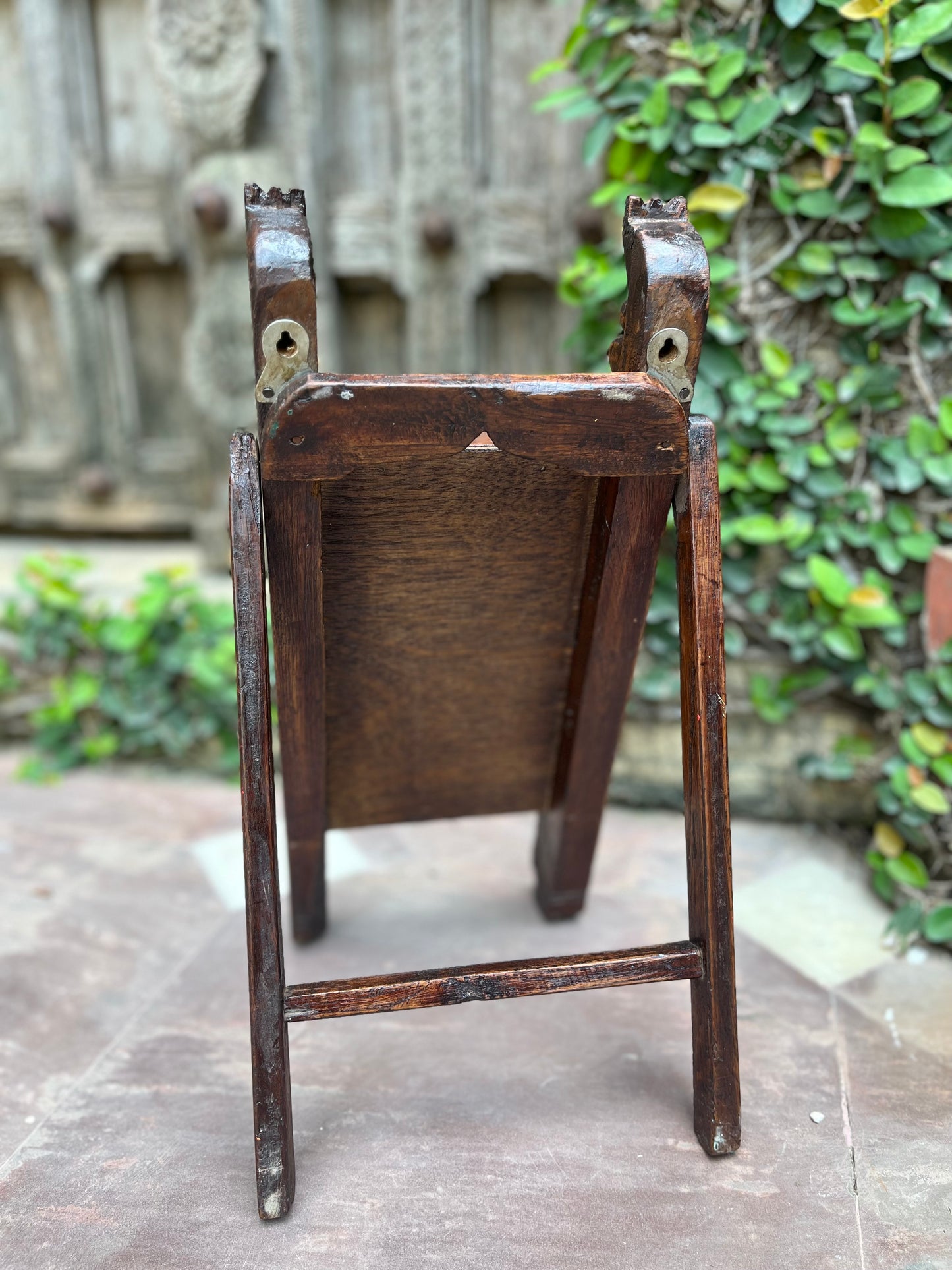 Wooden Gujarati Folding Mirror with Stand