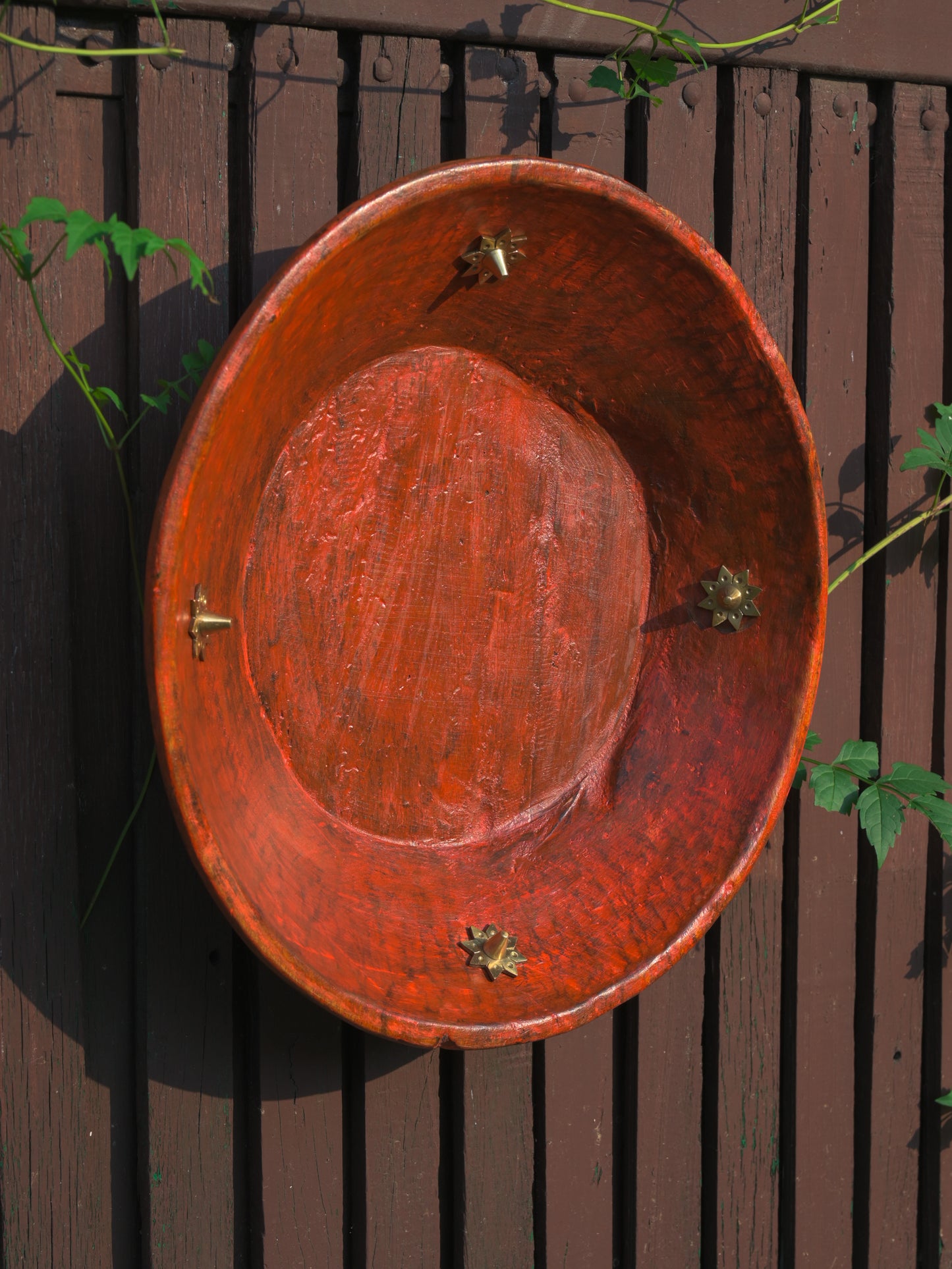 Hand Painted Decorative Brass Flower Colour Plate