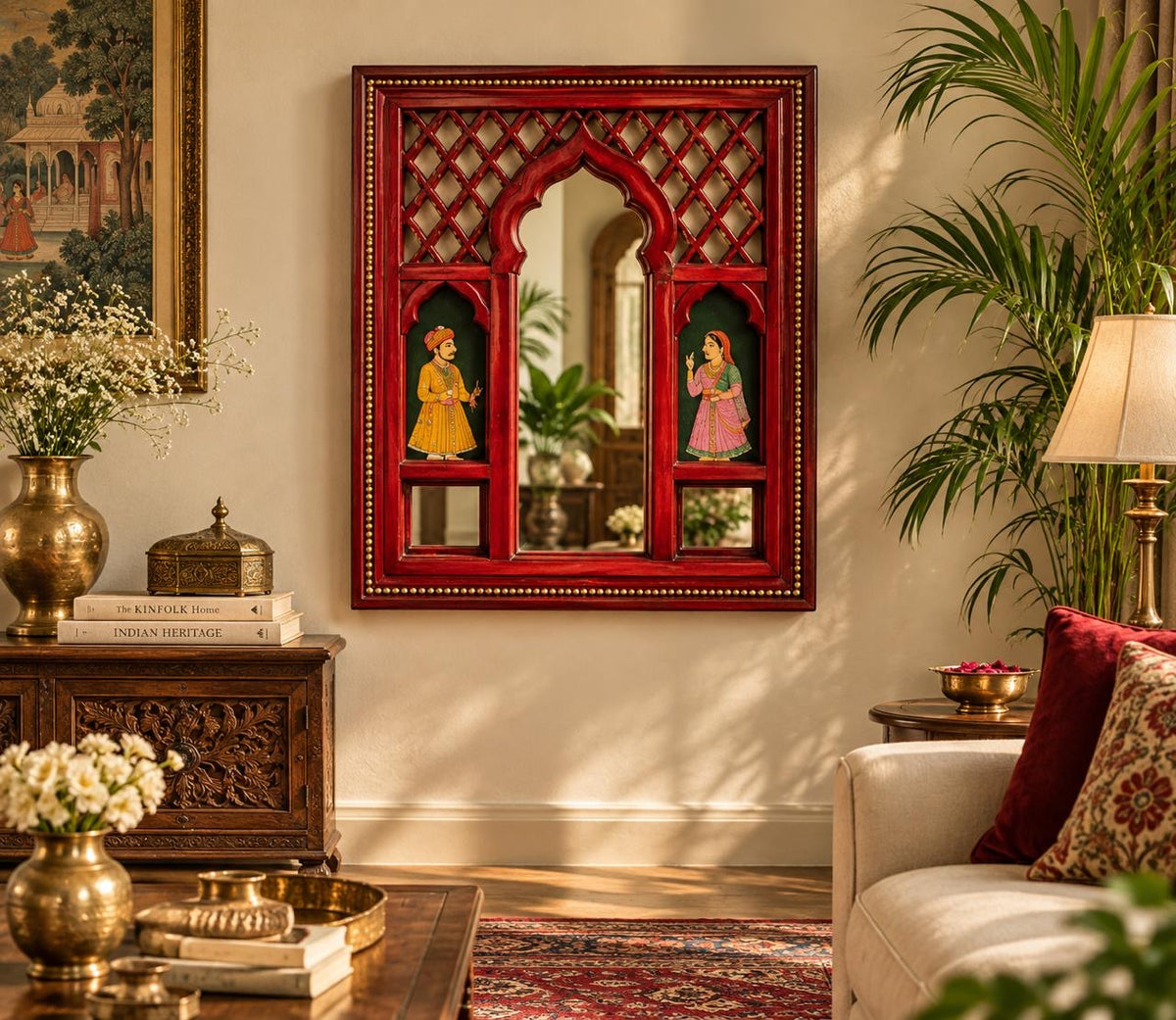 Painted Jharokha Mirror