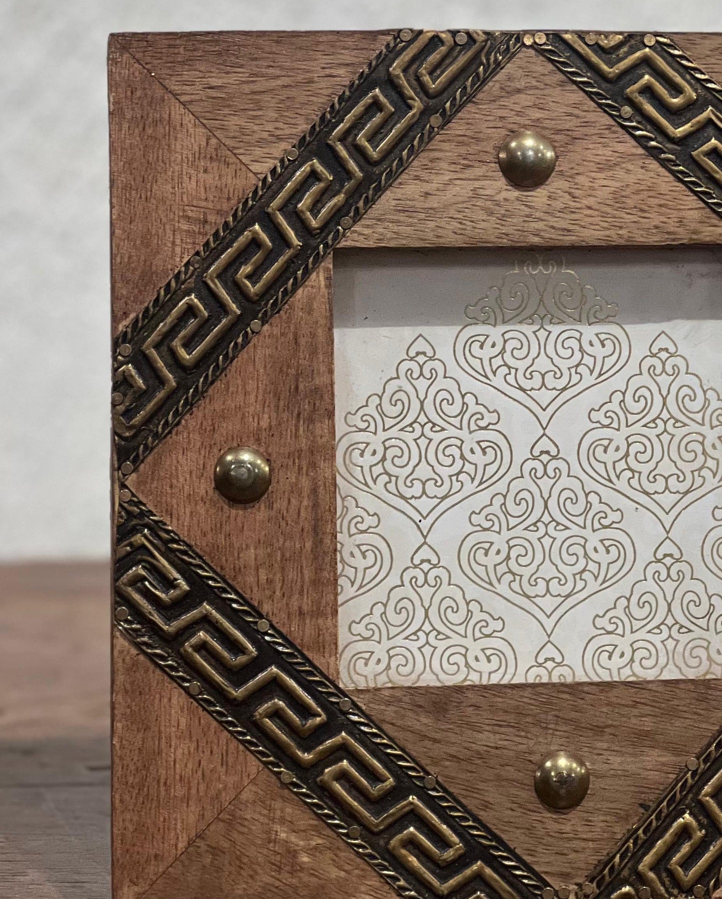 Wooden Photo Frame Brass Inlay