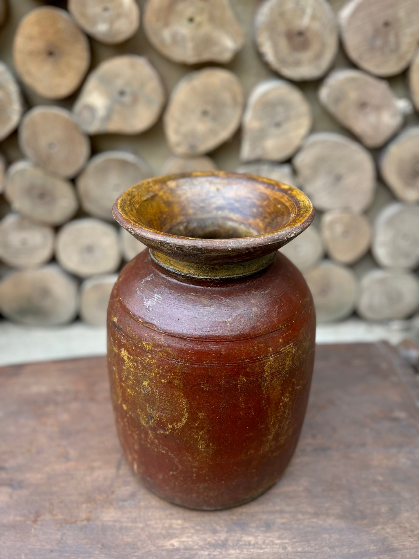 Wooden Old Pot