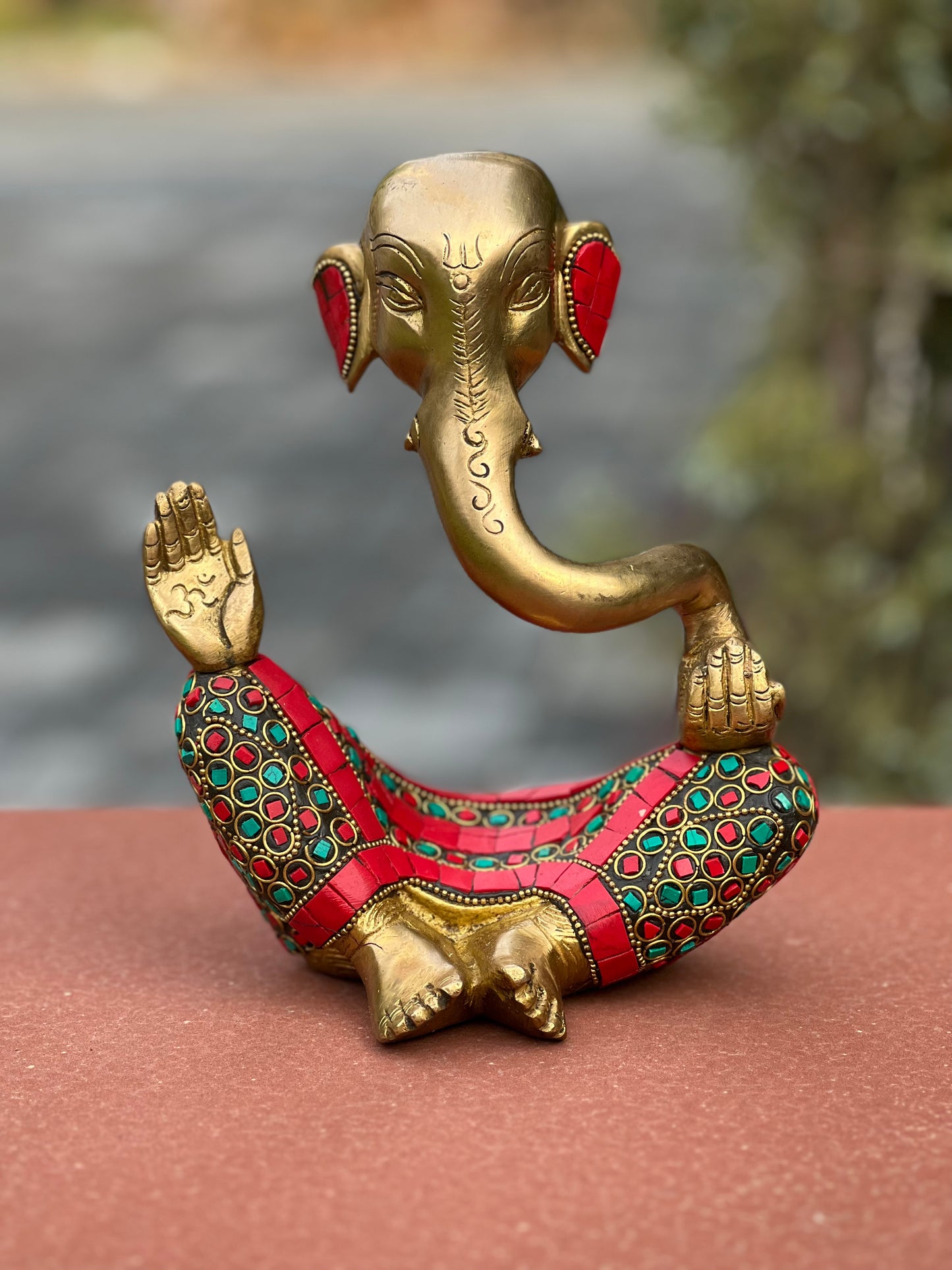 Brass Modern Ganesha with Stone Work