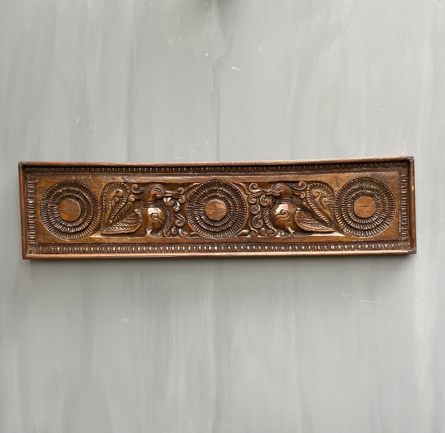 Vintage Wooden Carved Wall Panel
