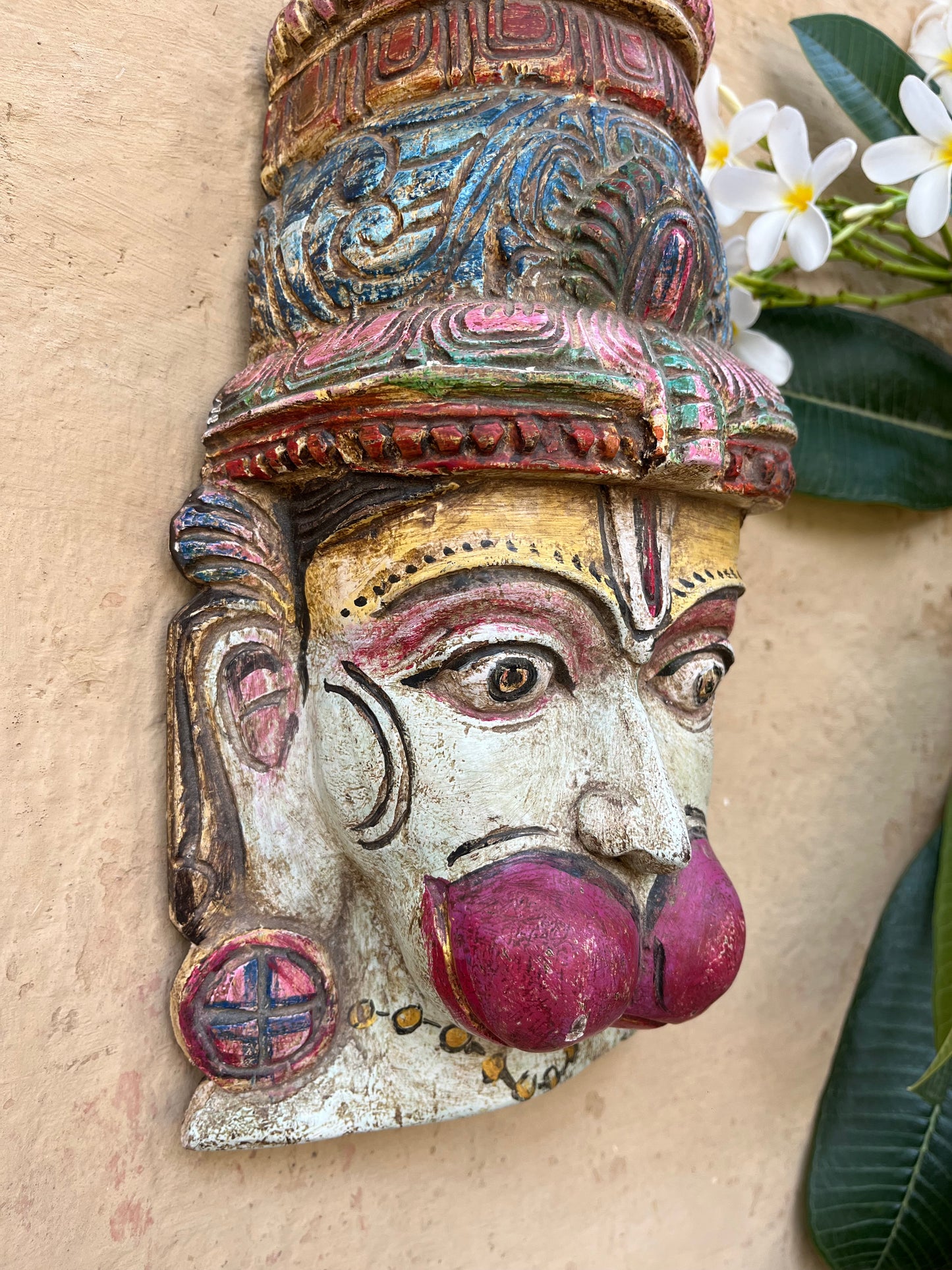 Hand Painted Hanuman Mask