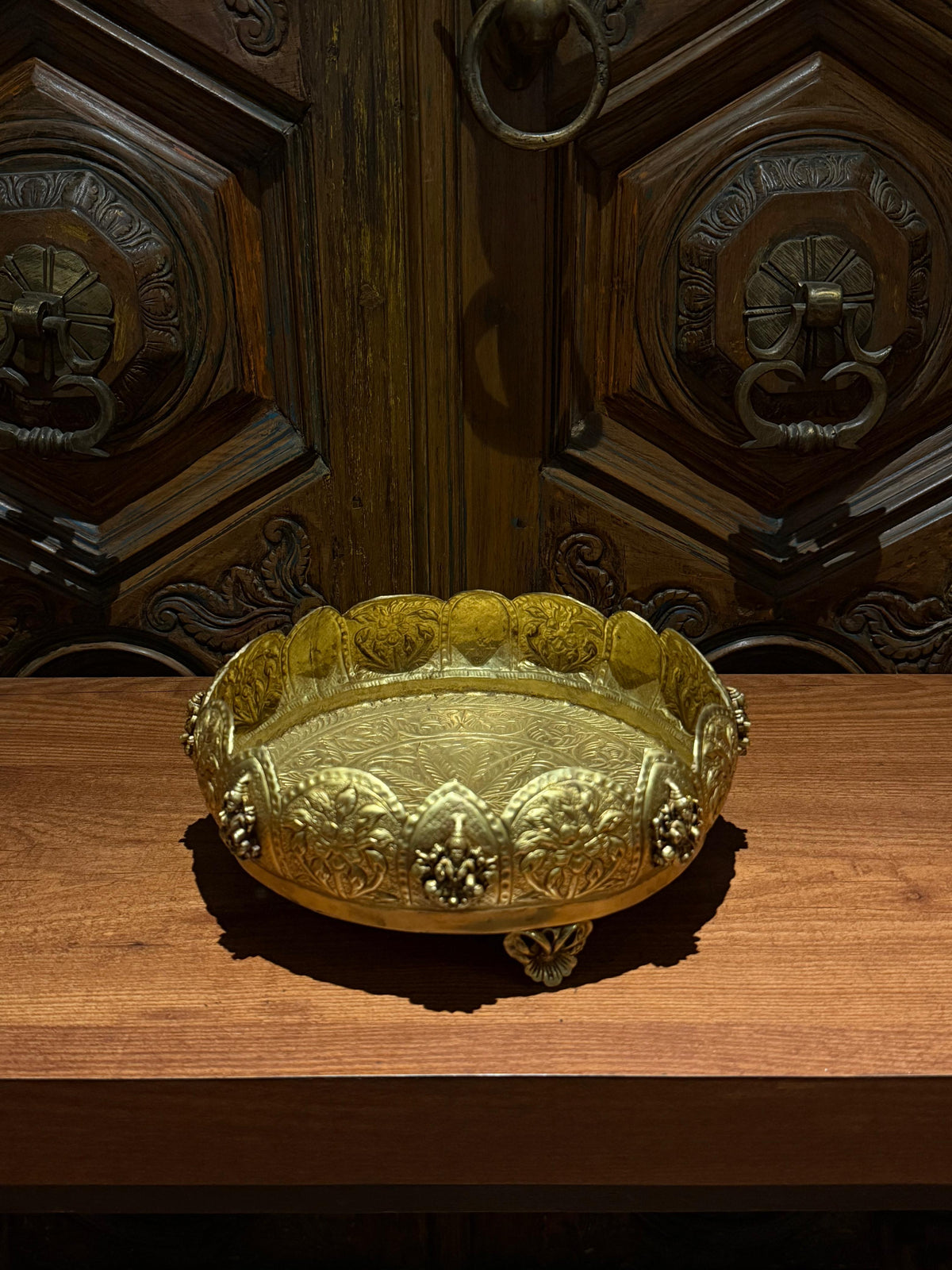 Brass Sheet Asth Laxmi Urli Planter
