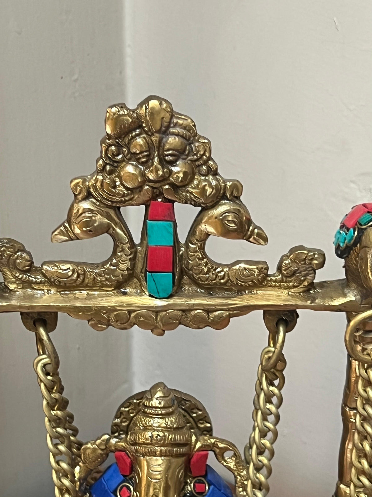 Brass Stone Swing Ganesha ￼