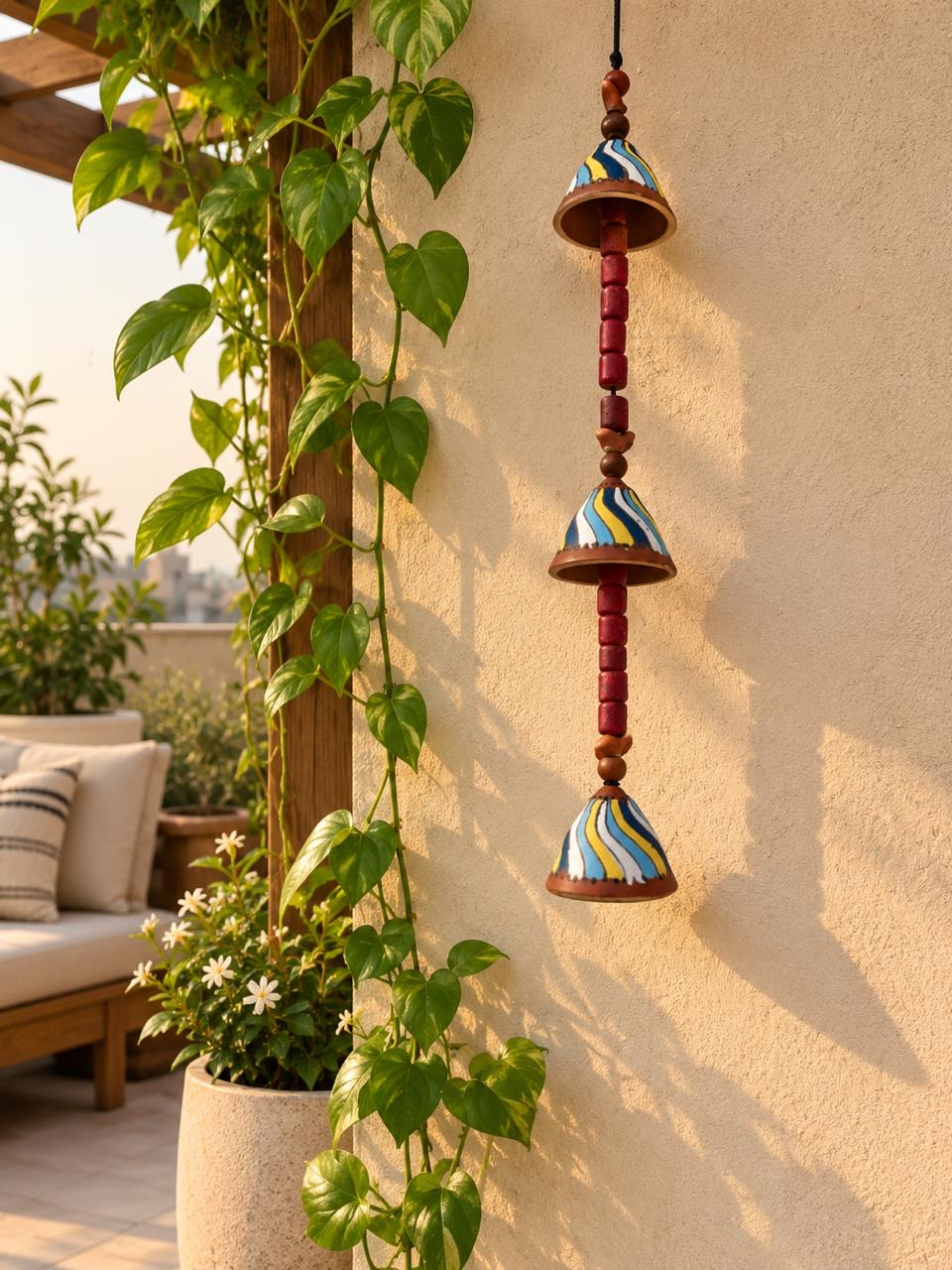 Clay Bead Bell Hanging