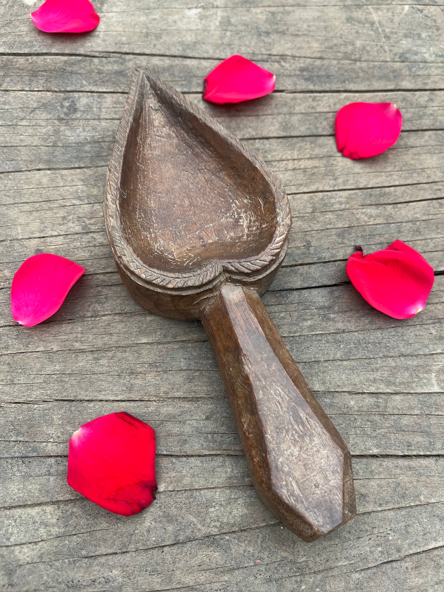Antique Wooden Hawan Spoon