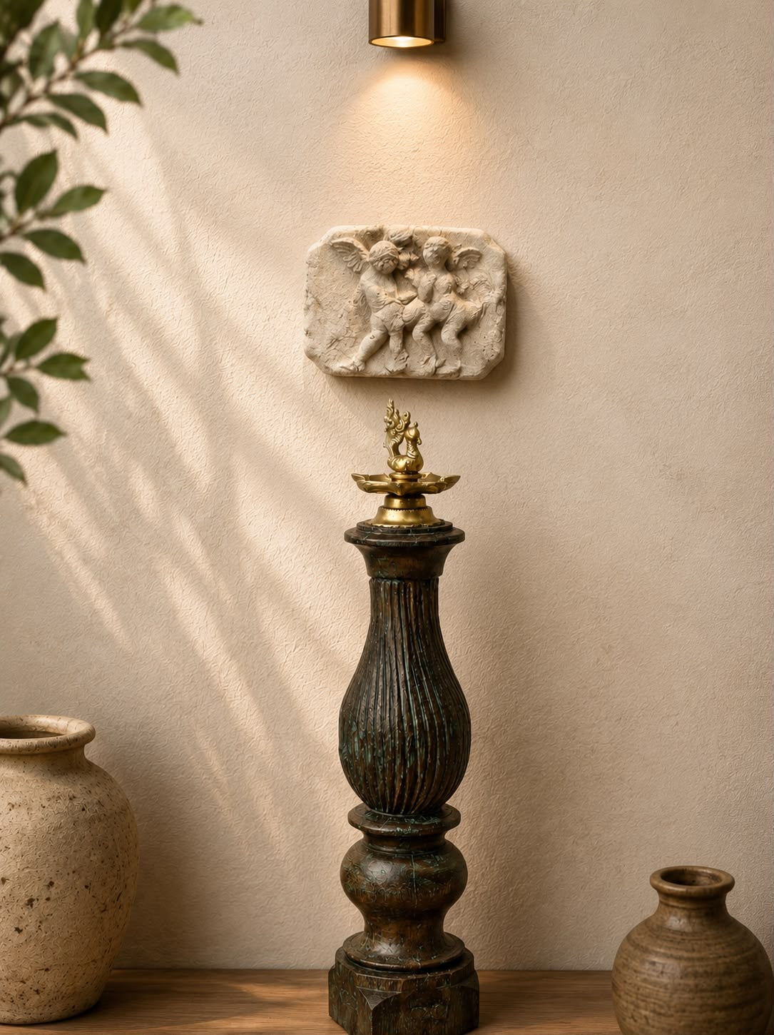 Wooden Diya Holder