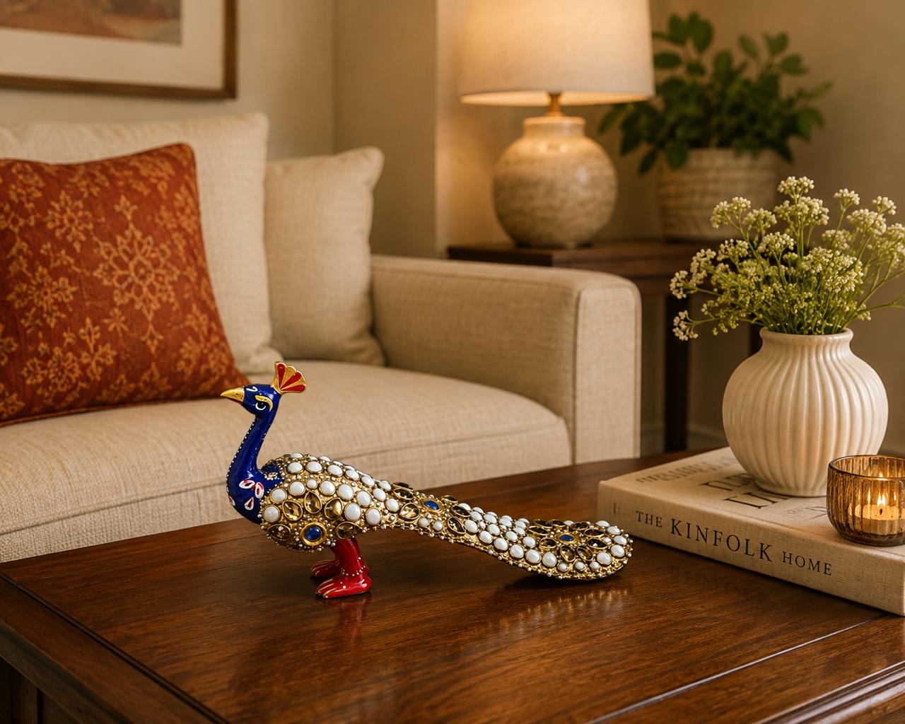 Metal Painted peacock
