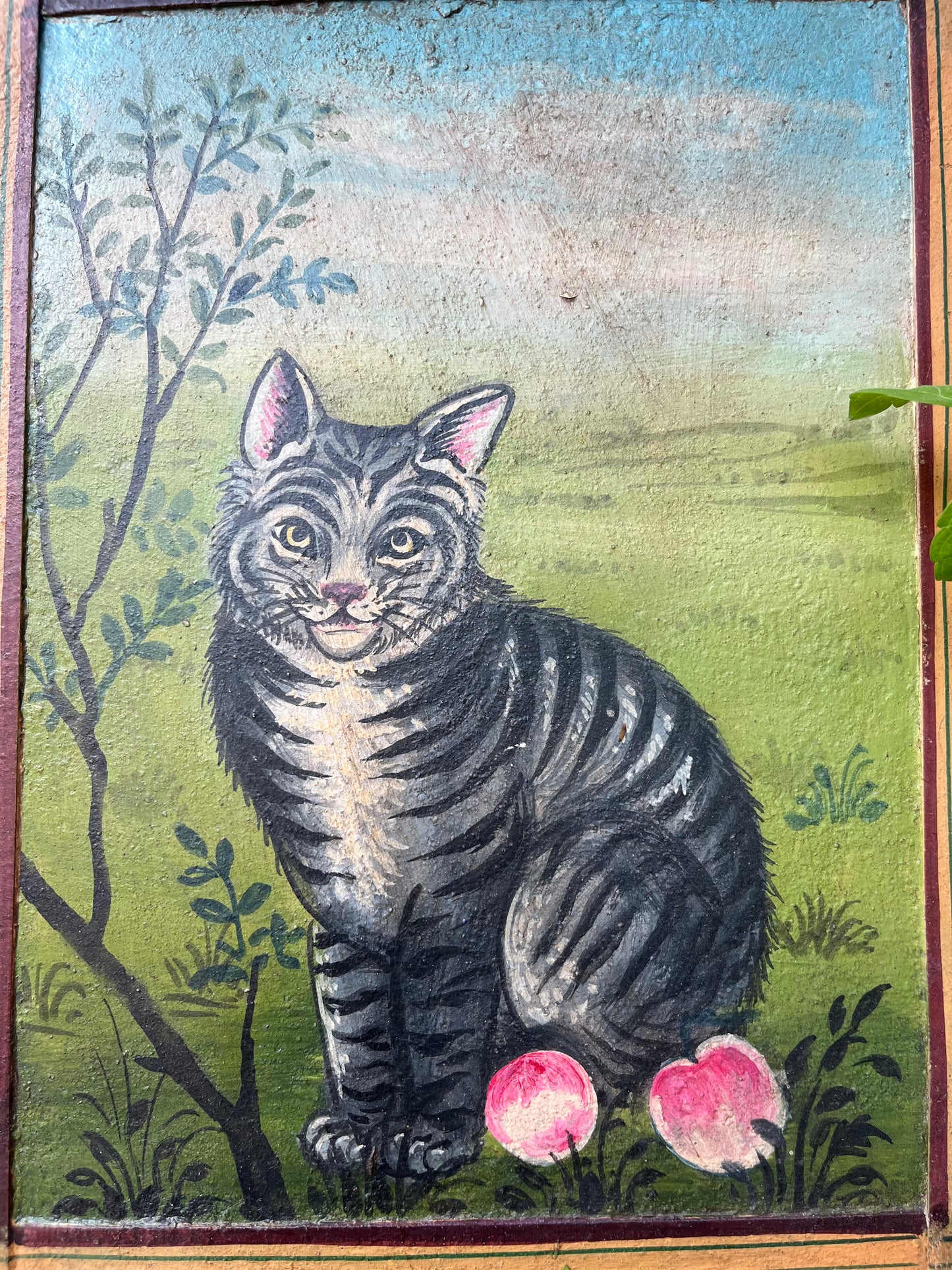 Vintage iron Wall Cat Painting