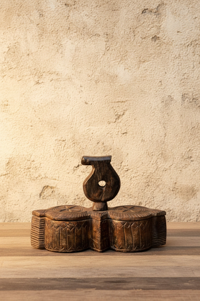 Old Carved Spice Box ￼