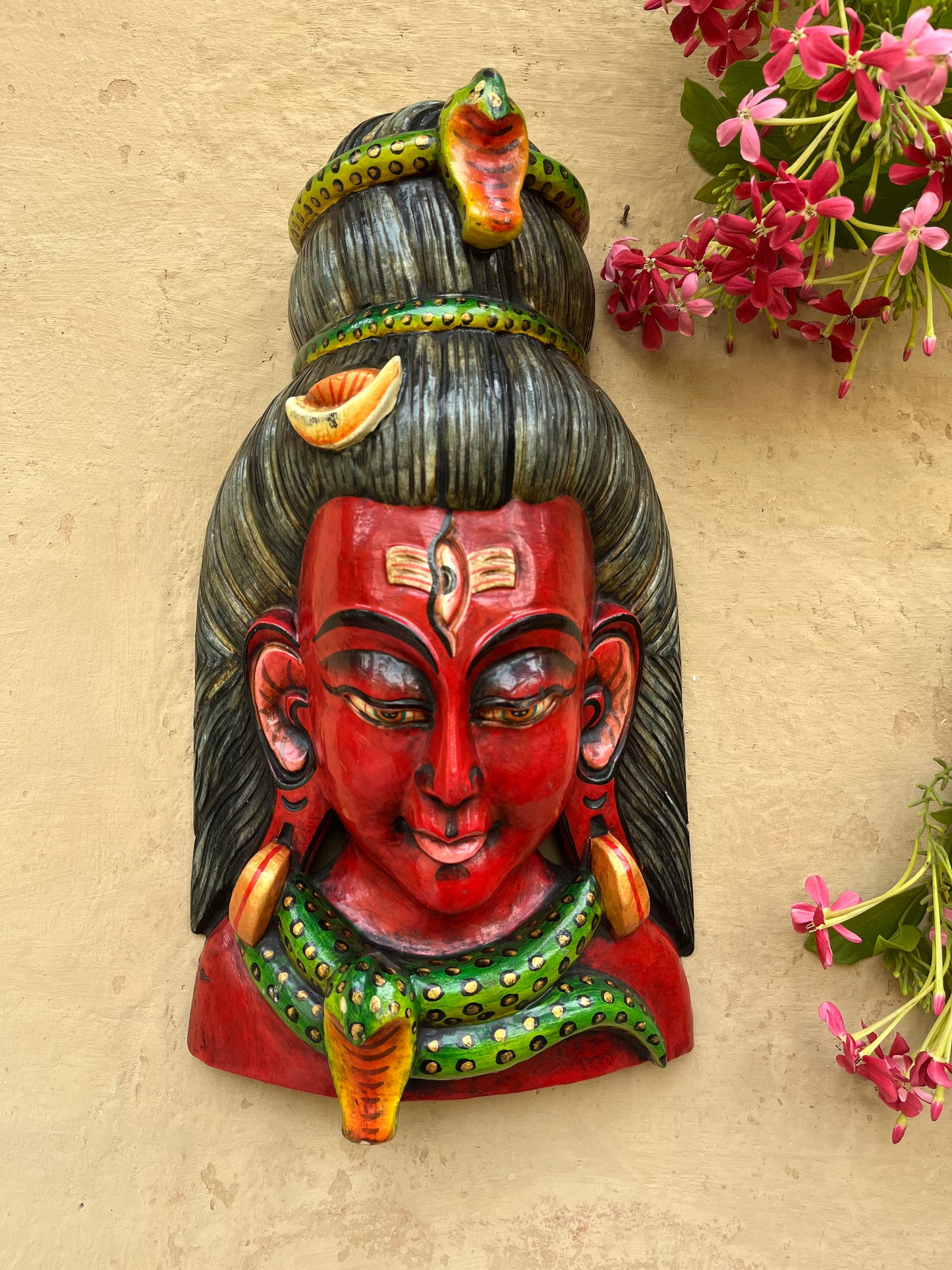 Wood Divine Shiva Mask