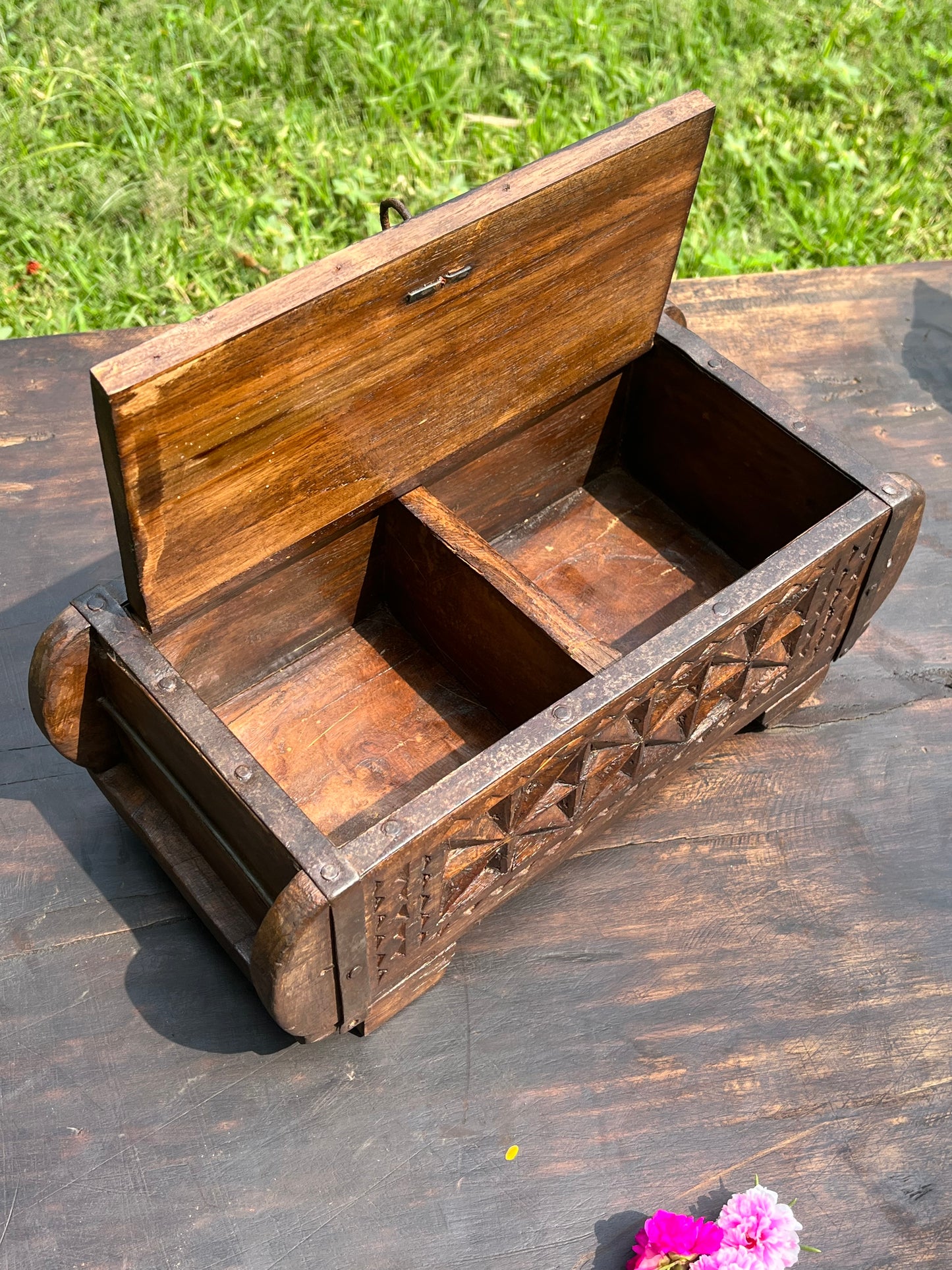 Home Decoration Carved Brass Flower Box