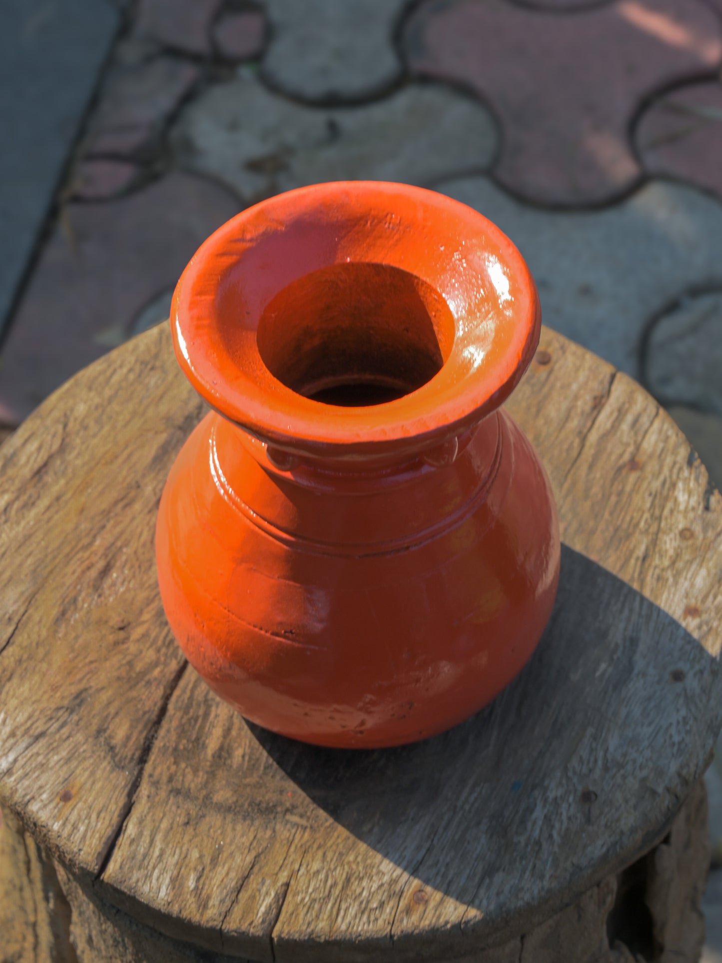 Orange Decor Wood Planter