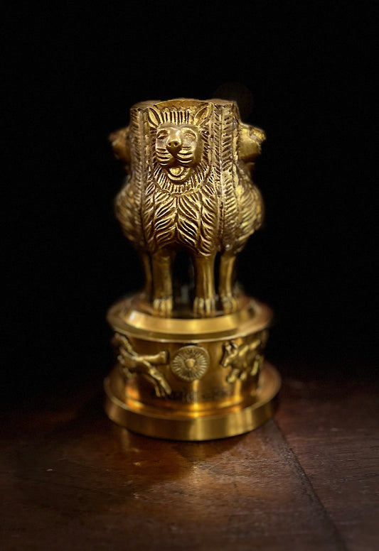 Brass Ashoka Stamp National Emblem