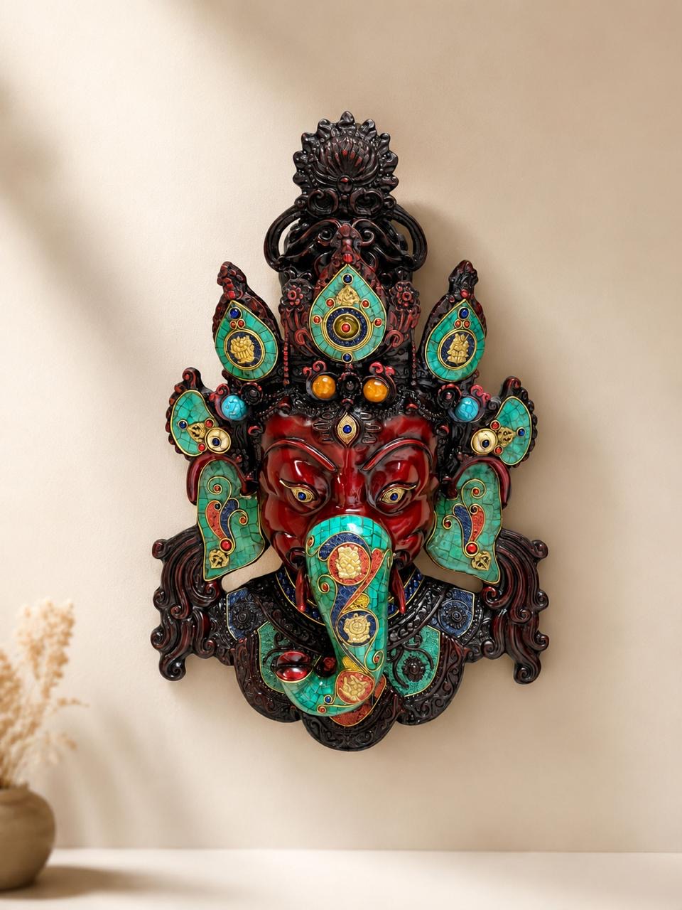 Lord Ganesha Turquoise Stone  Mask