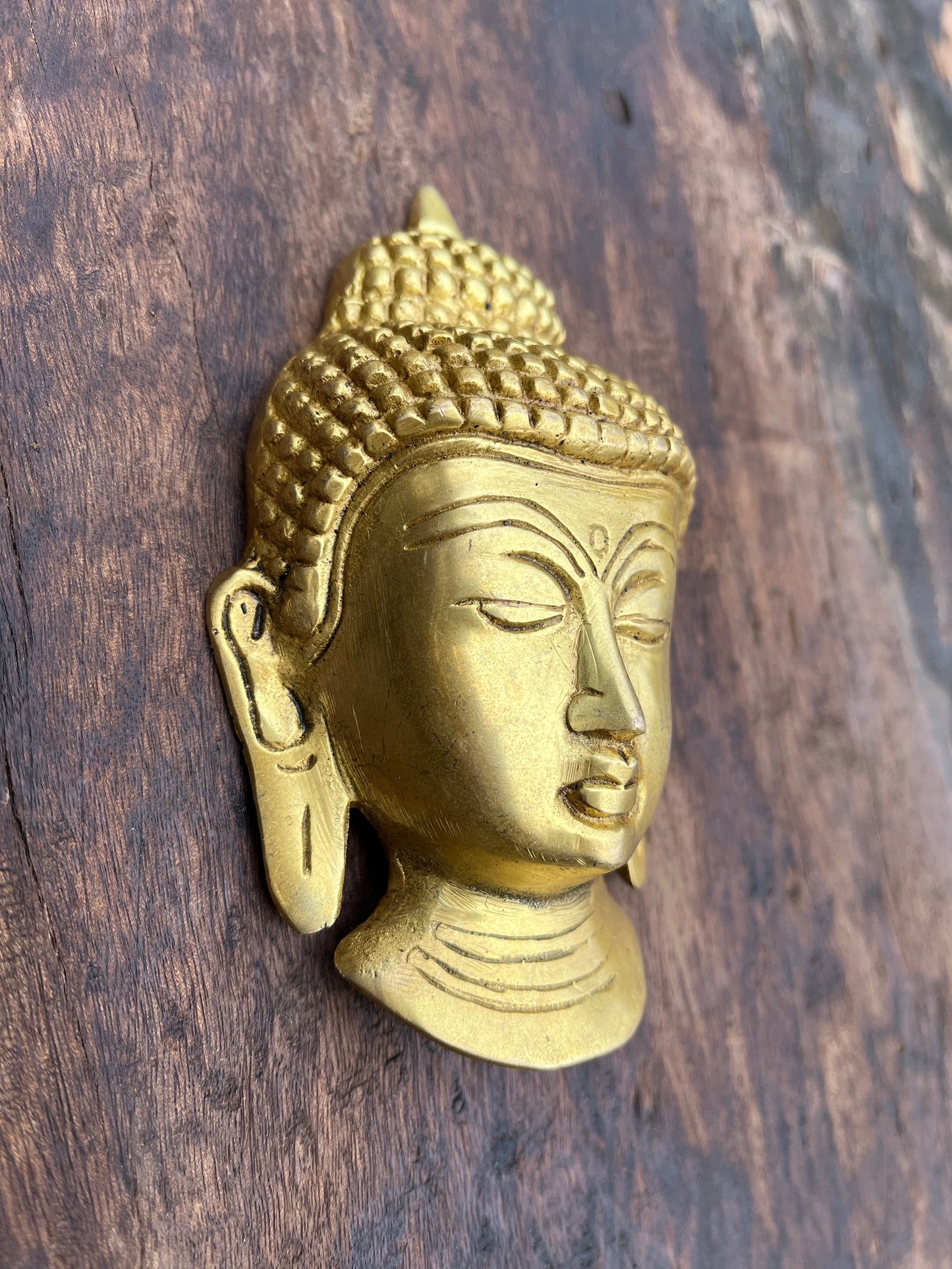 Brass Divine Buddha Head Face