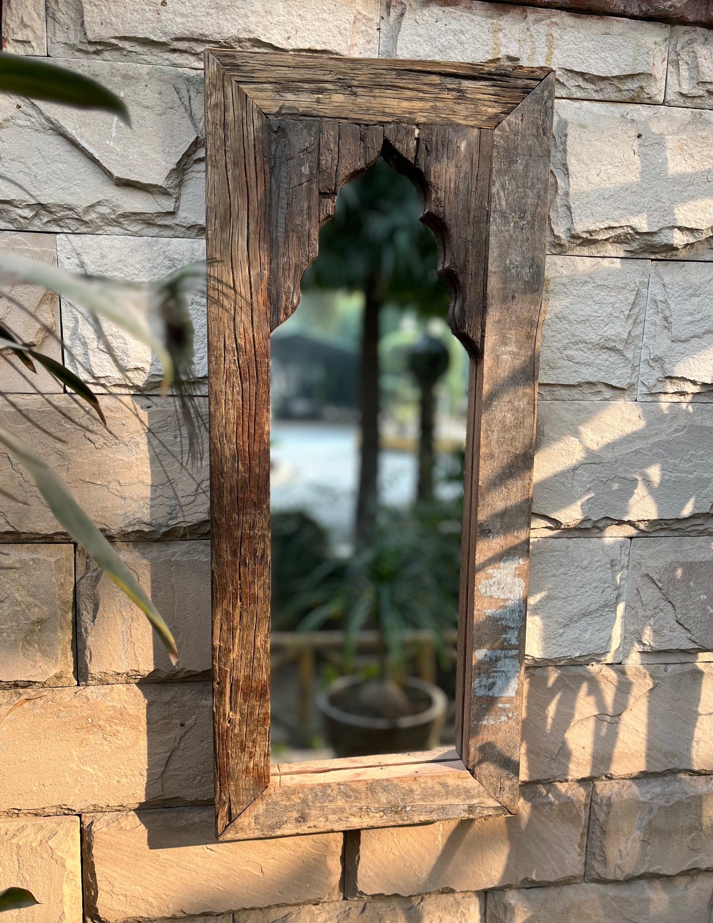 Old  Distressed Arch Deco Mirror