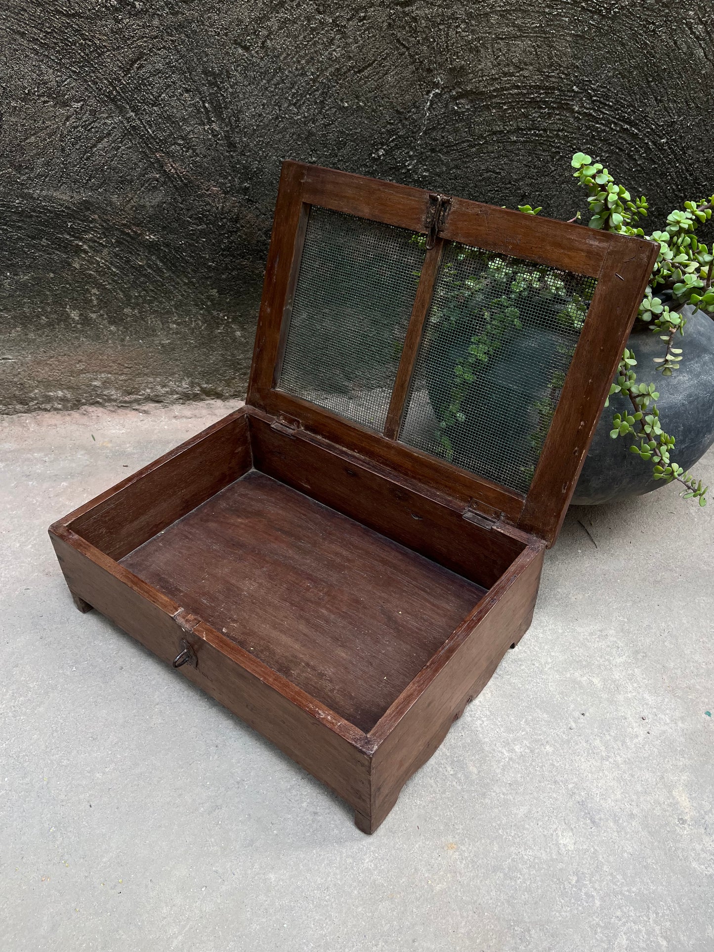 Teak Wood Vintage Jali Storage Box