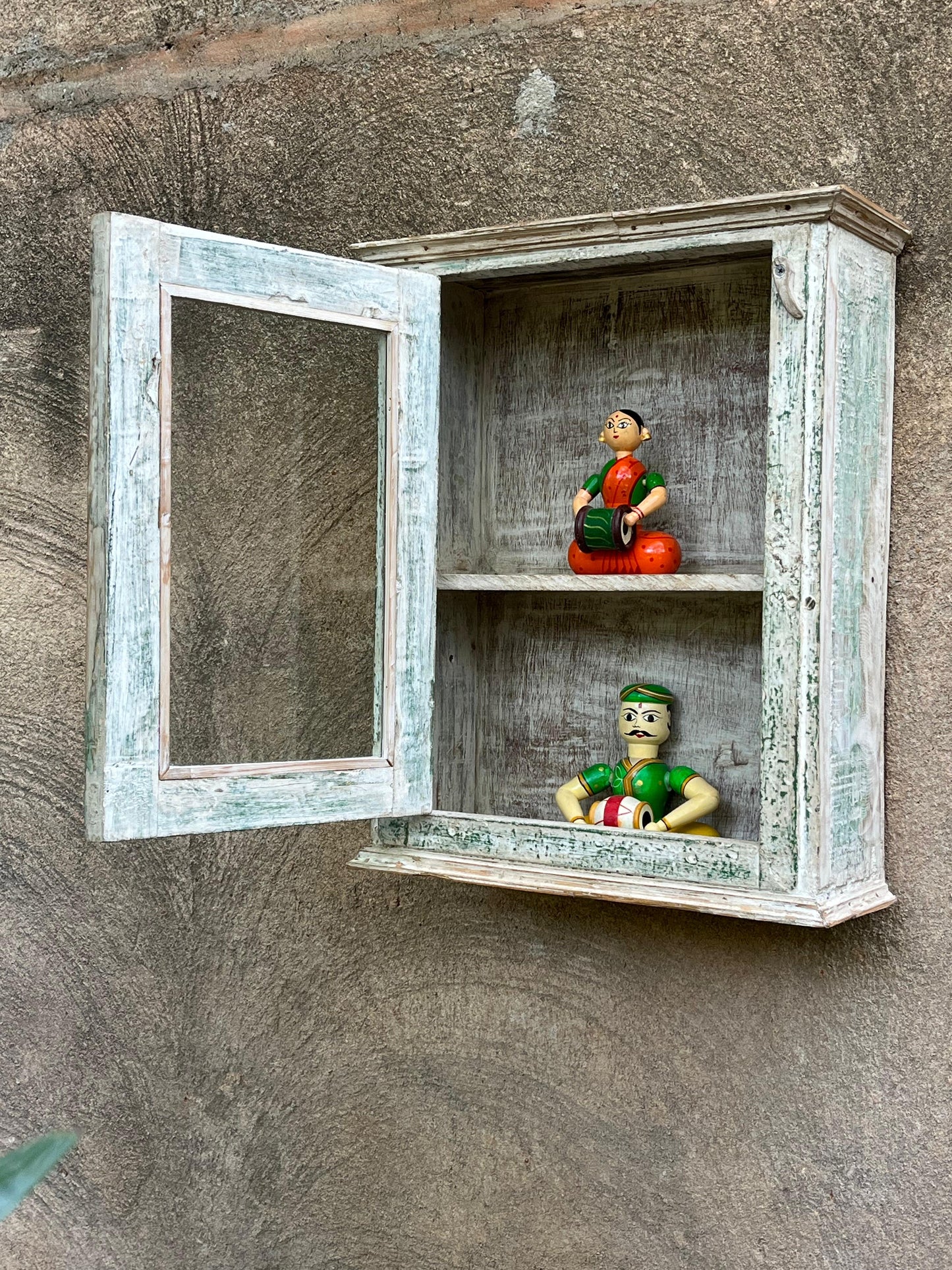 Wood Old Glass Cabinet