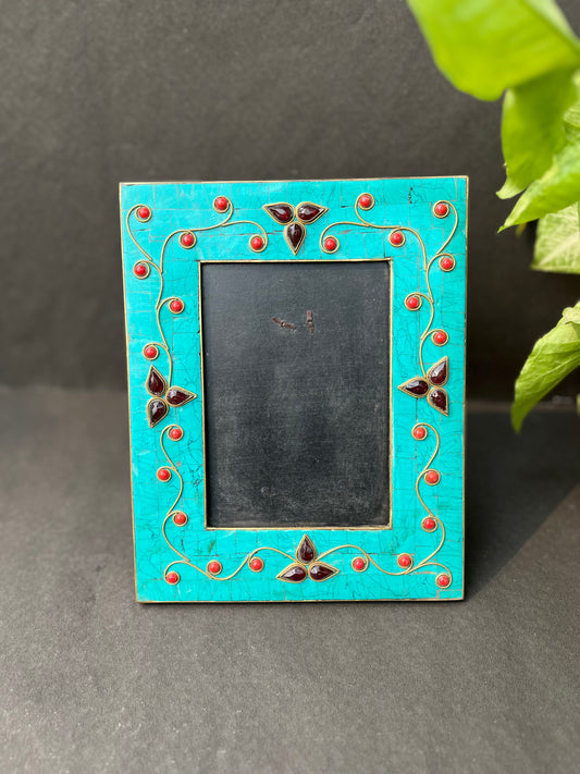 Wood Stone Work Photo Frame