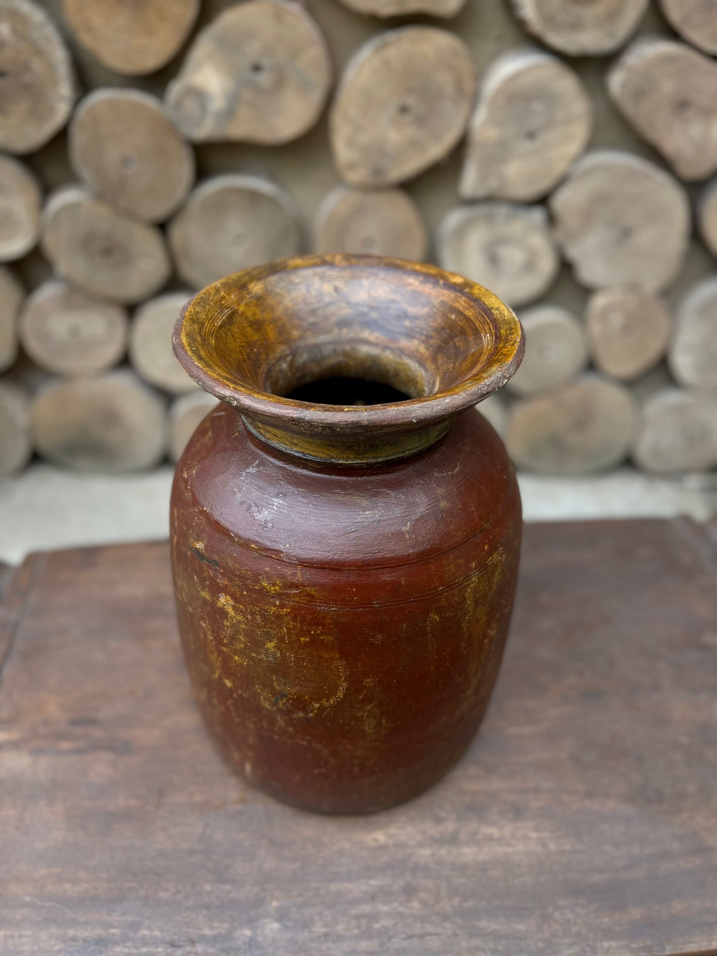 Wooden Old Pot