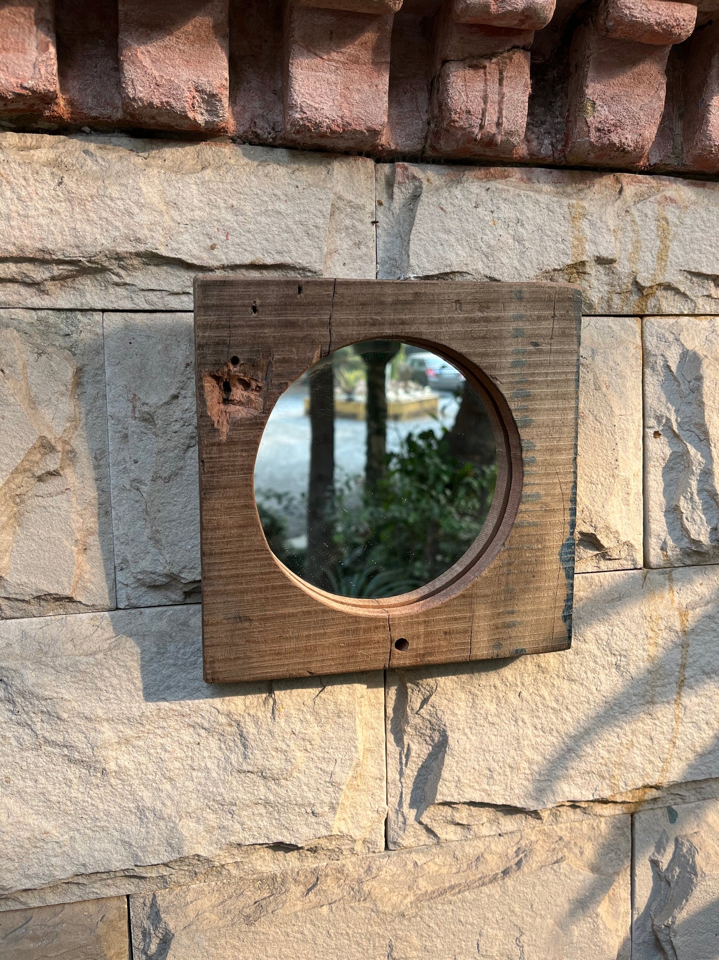 Wood Square mirror