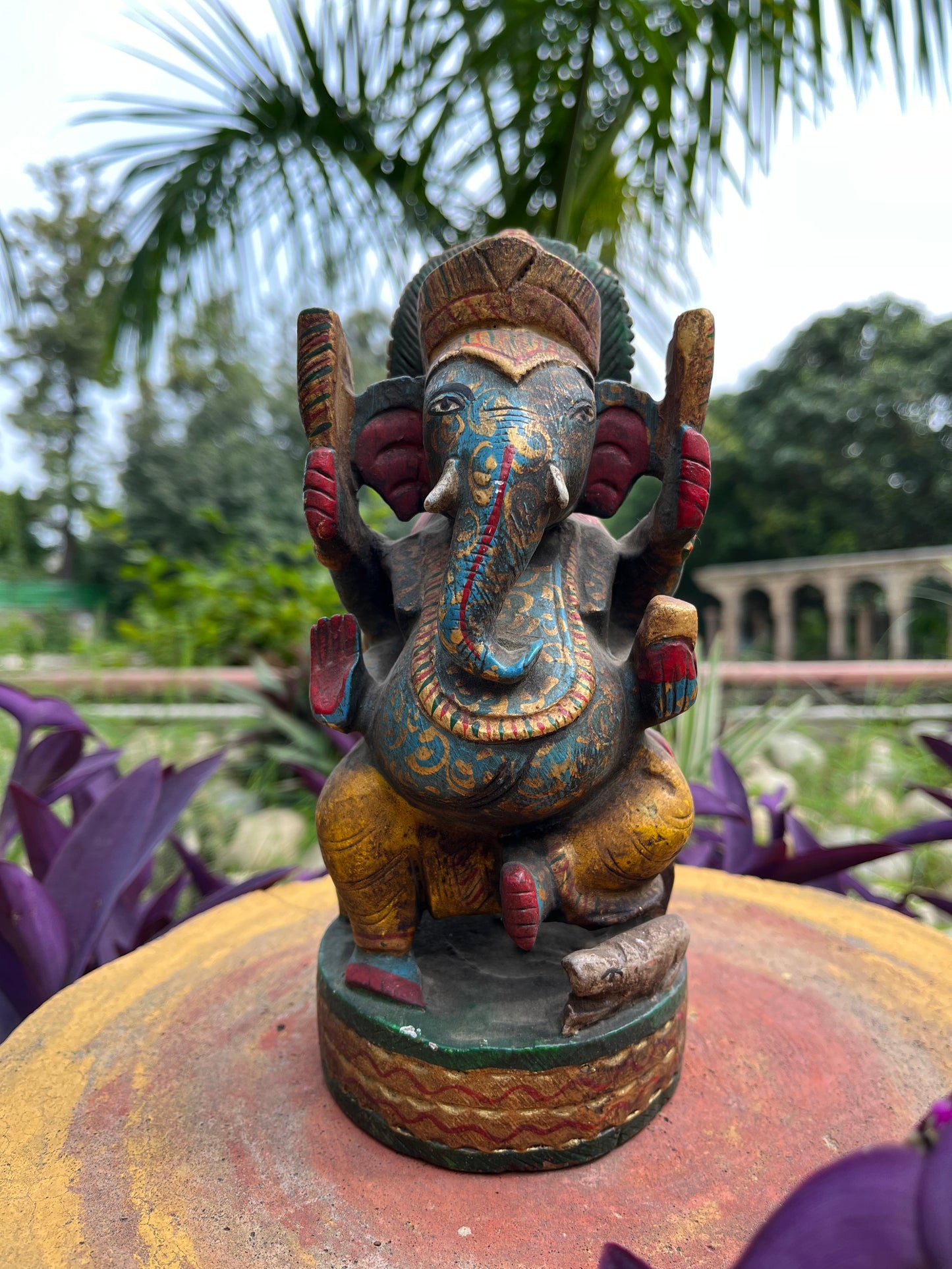 Wooden Hand-painted Lord Ganesha