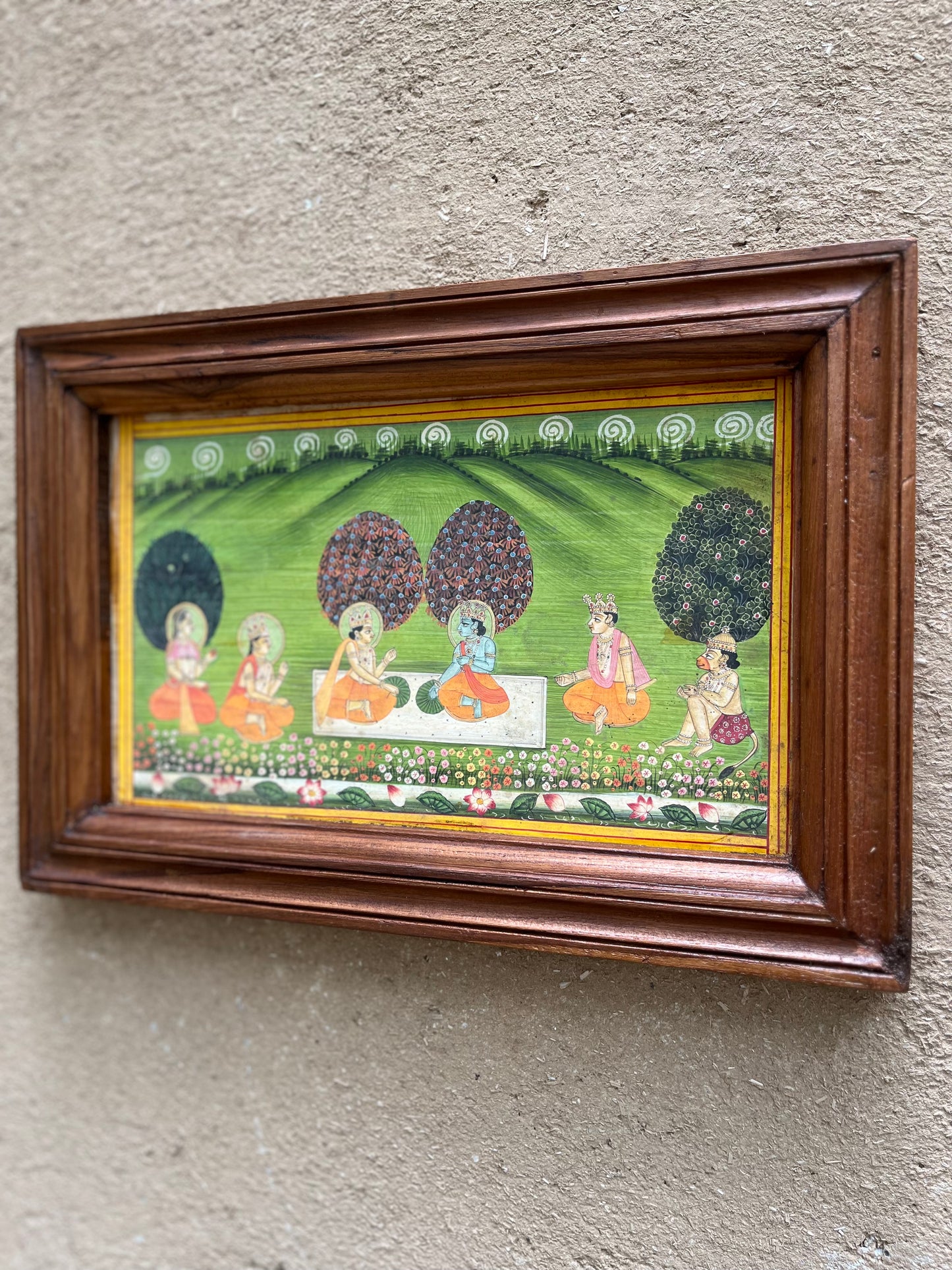 Vintage wooden frame Hand-Painting