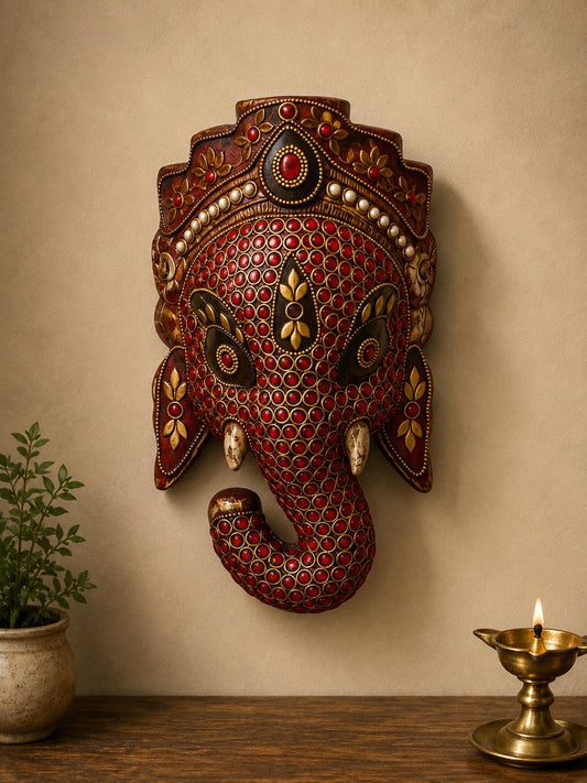 Divine Aluminium Ganesha Mask ￼