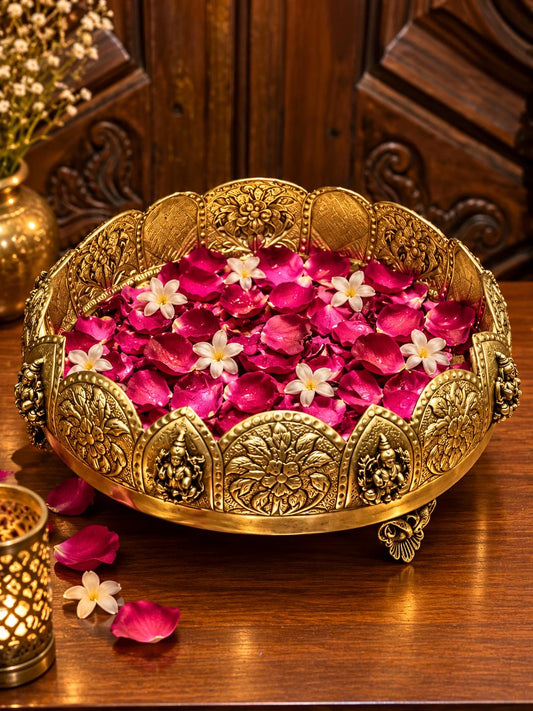 Brass Sheet Asth Laxmi Urli Planter