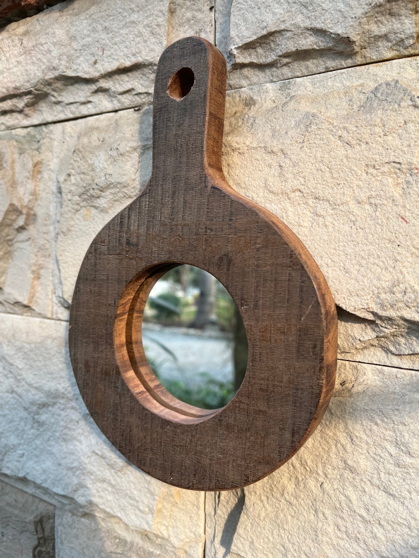 Old Rustic Wall Round Mirror