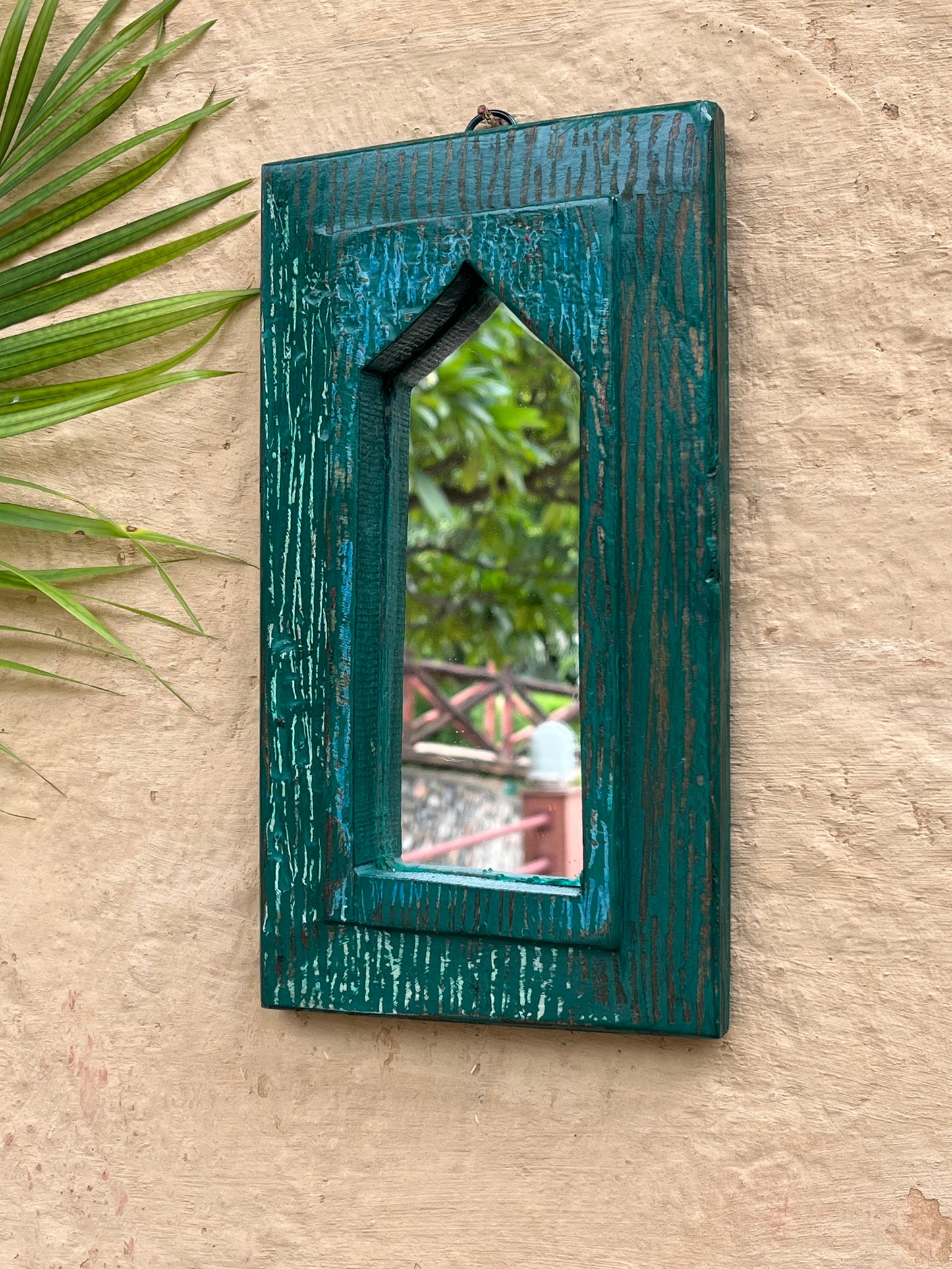 Green Colour Arch Mirror
