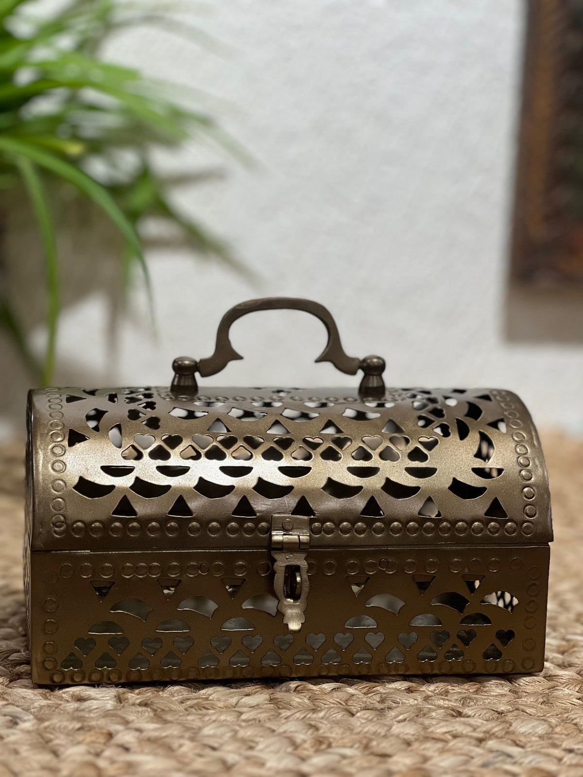Old Brass Jali Box