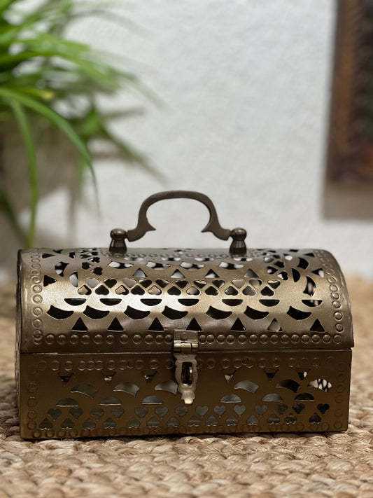 Old Brass Jali Box