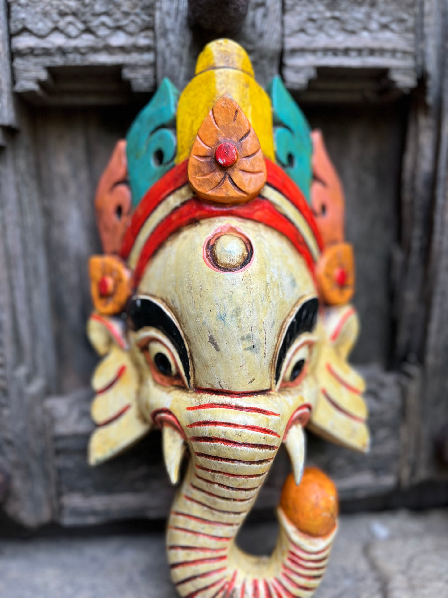 Wooden Ganesha Mask