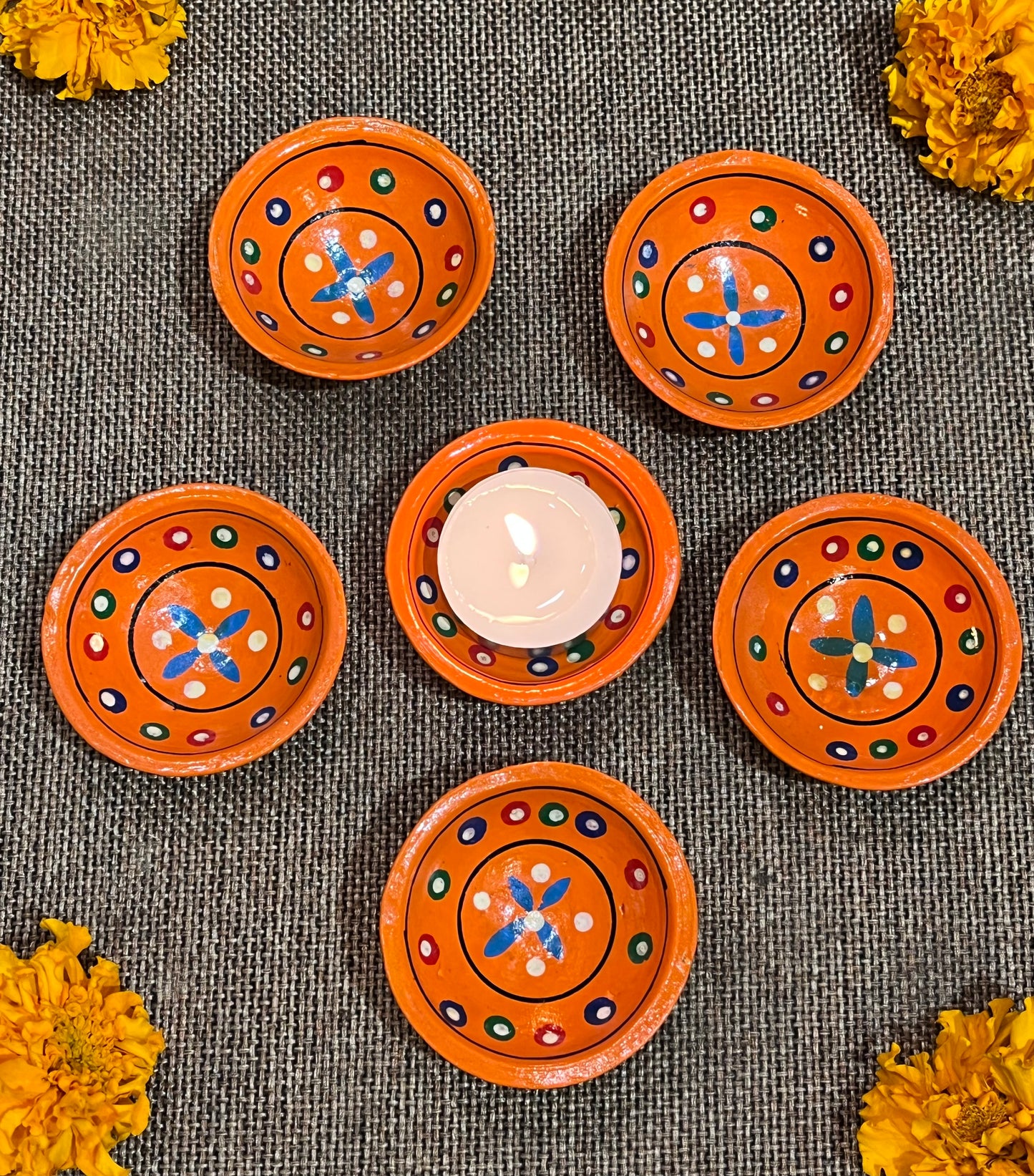 Terracotta Deep Diya Set of 6