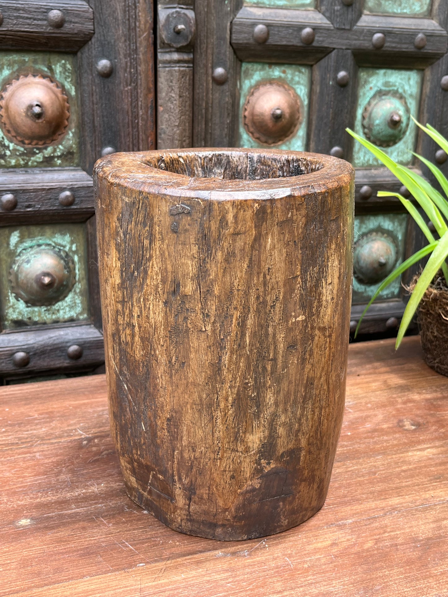 Wooden Vintage Okhali pot