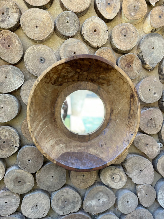 Wooden Vintage chapati Round Mirror