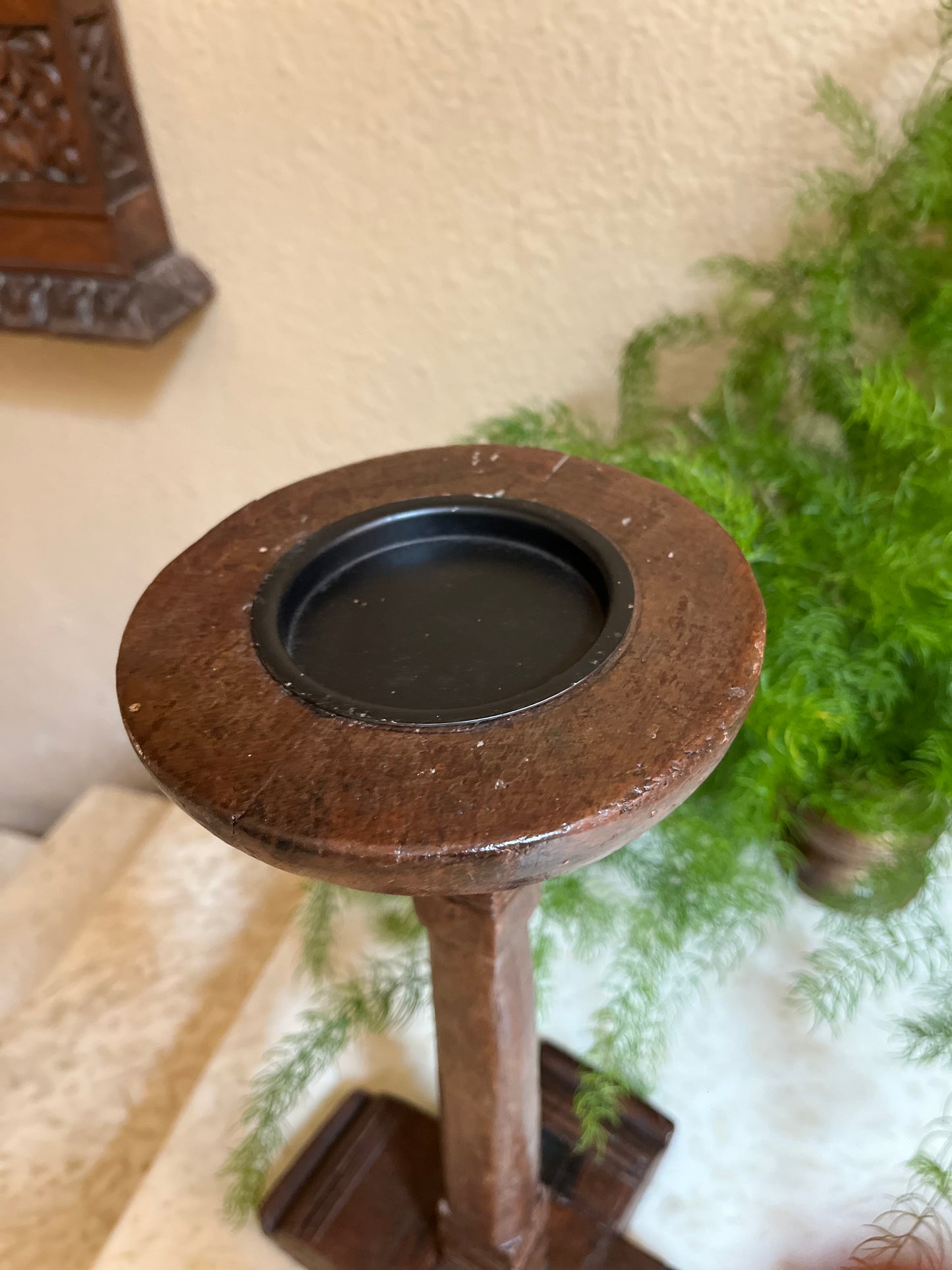 Vintage Teak Wood Designer  Candle Stand