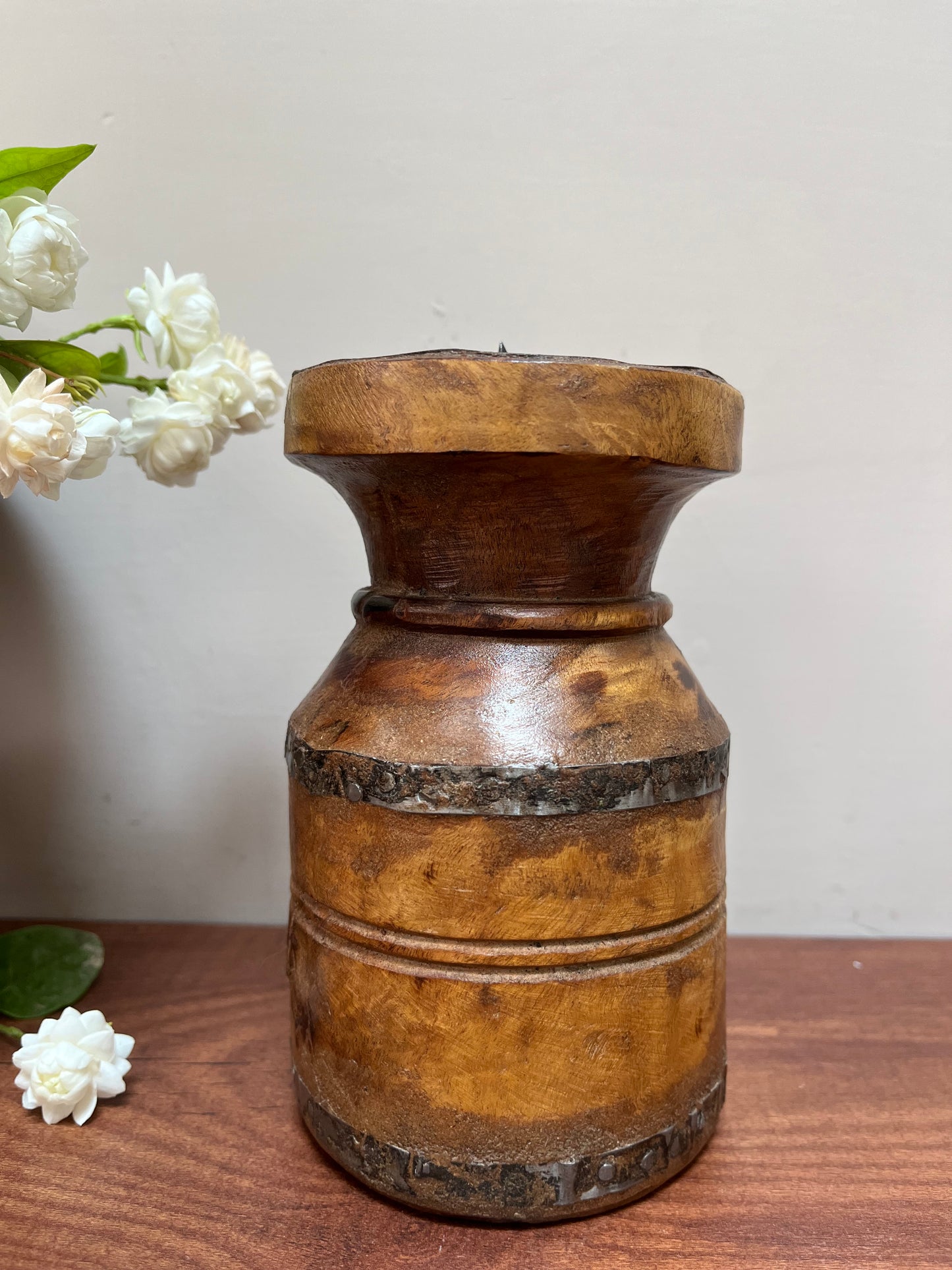 Wooden Pot  Candle Stand