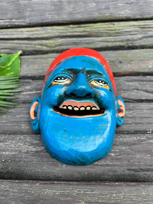 Blue Painted Munim Mask