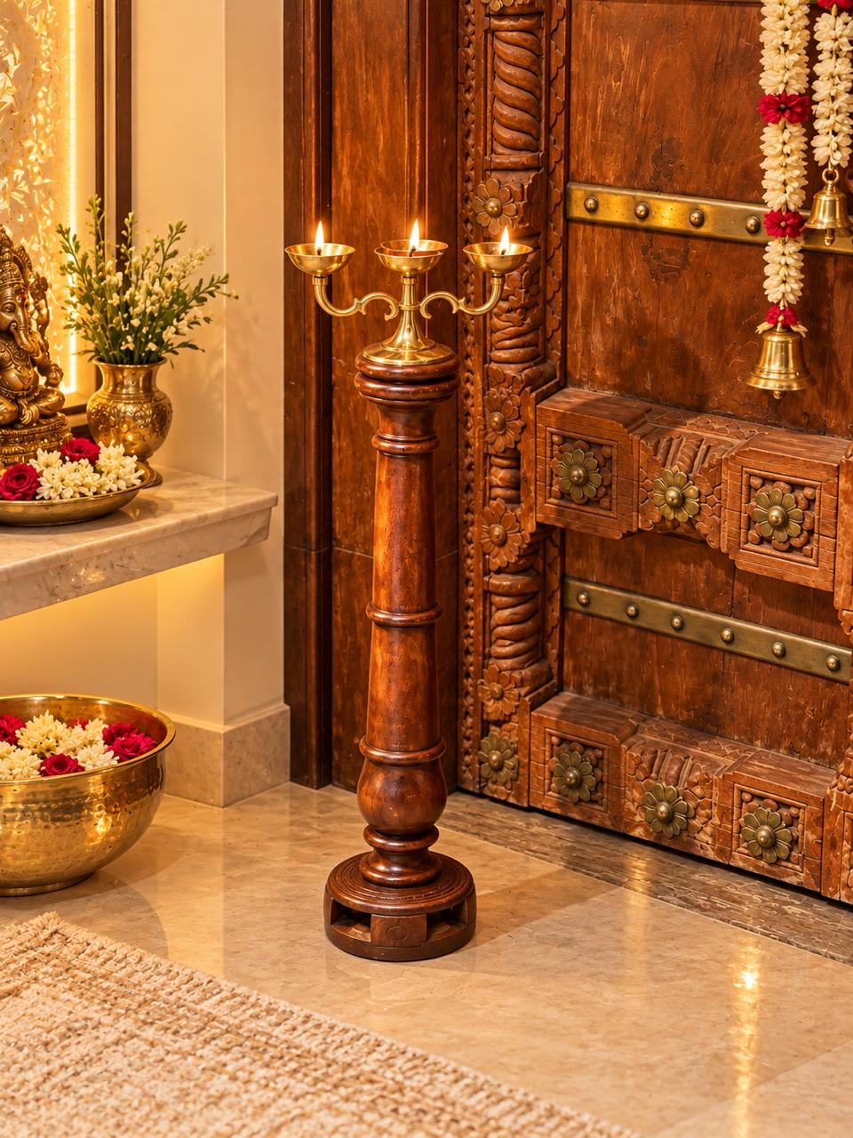 Vintage Brass Diya Stand