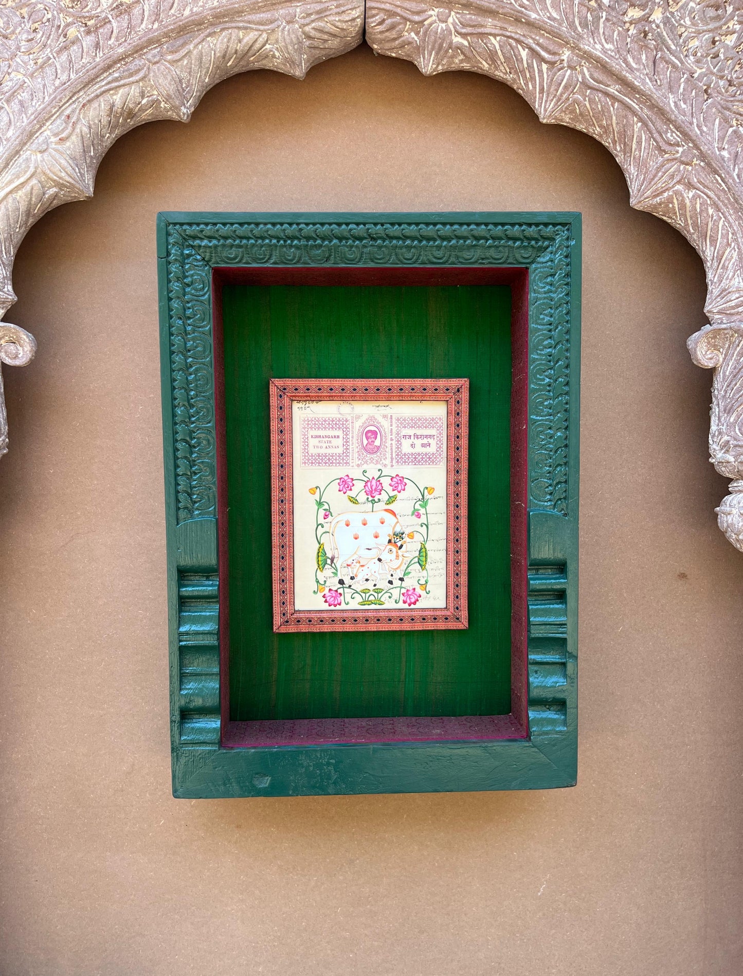 Carved Frame in Pichwai Painting