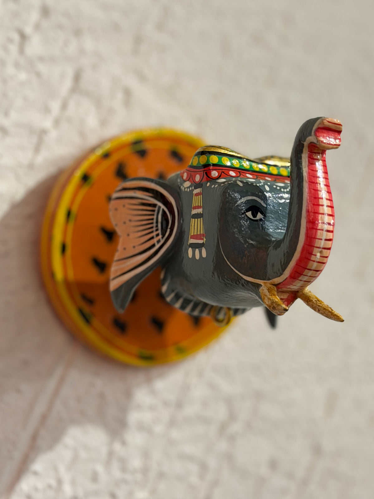 Hand Printed Elephant Head ￼