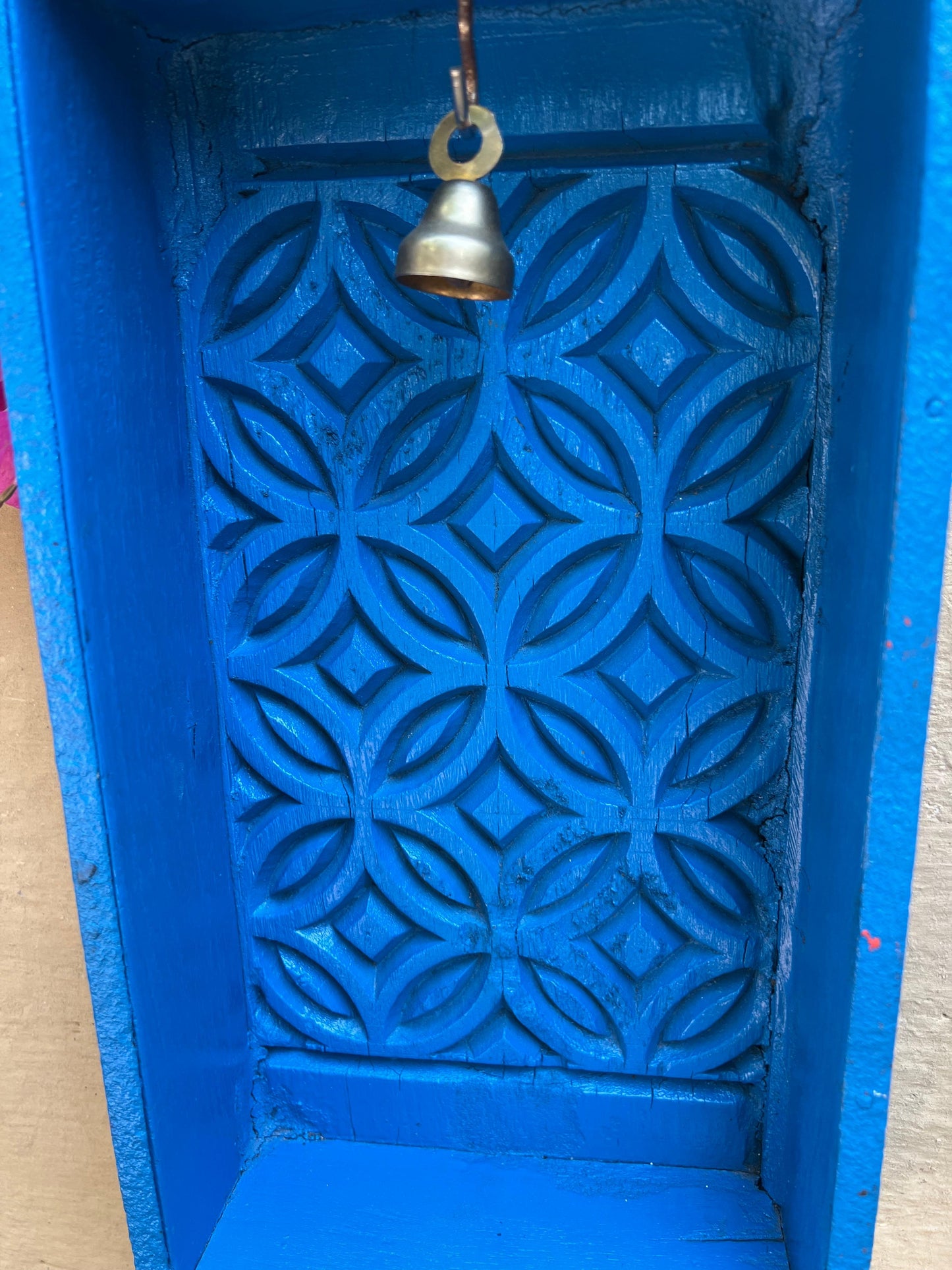 Blue Wooden Wall Shelf