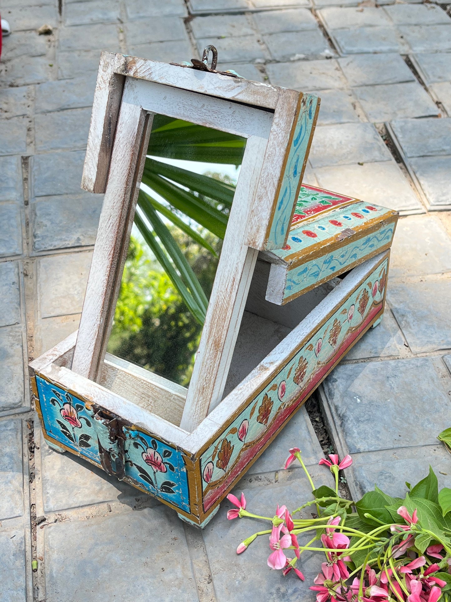 Wood Hand Painted Barber Box